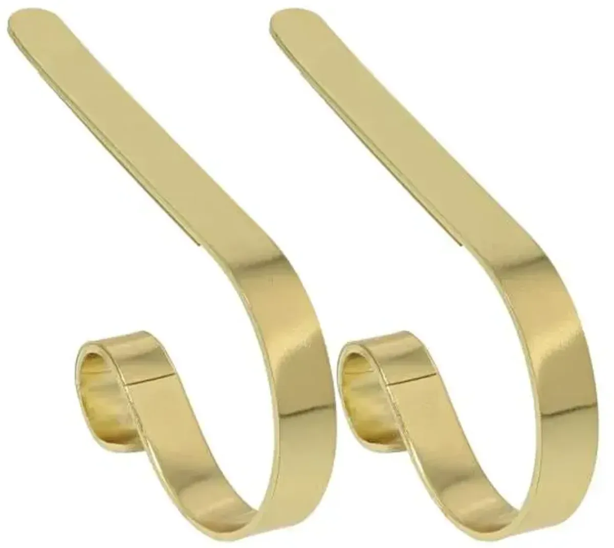 Set of 2 Brass Mantle Clip Stocking Holders