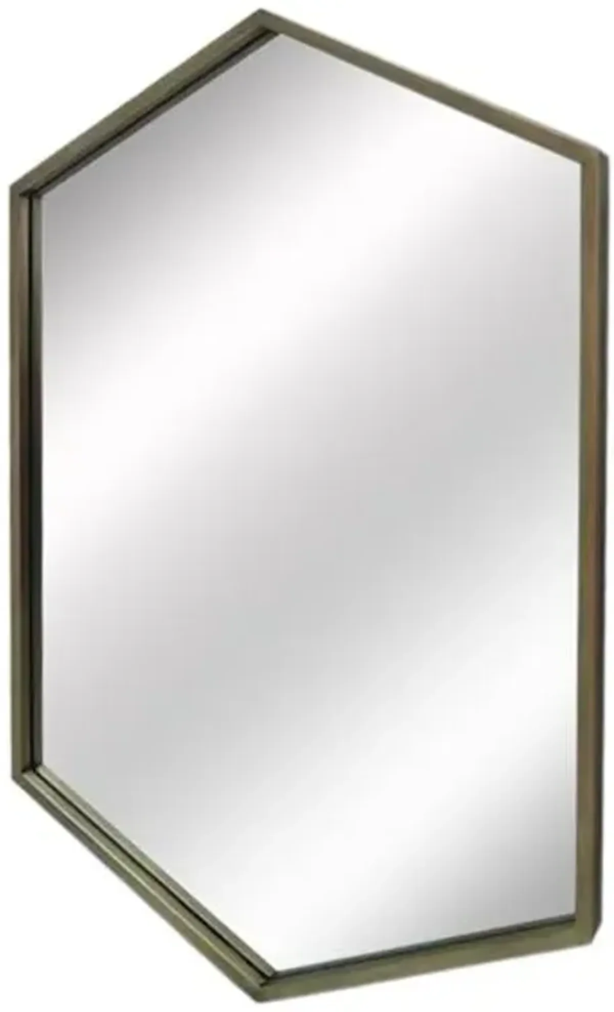 Elongated Hexagon Wall Mirror, 22x31