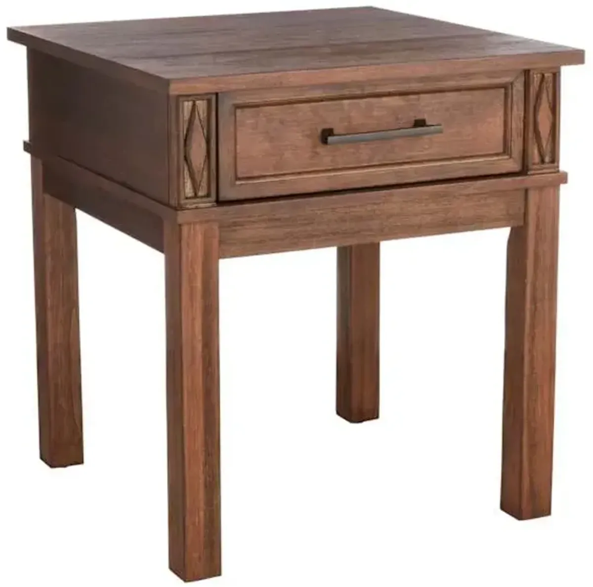 Winston 1-Door Side Table, Brown