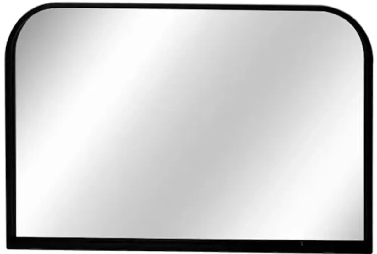 Black Metal Mantel Wall Mirror, 36x24