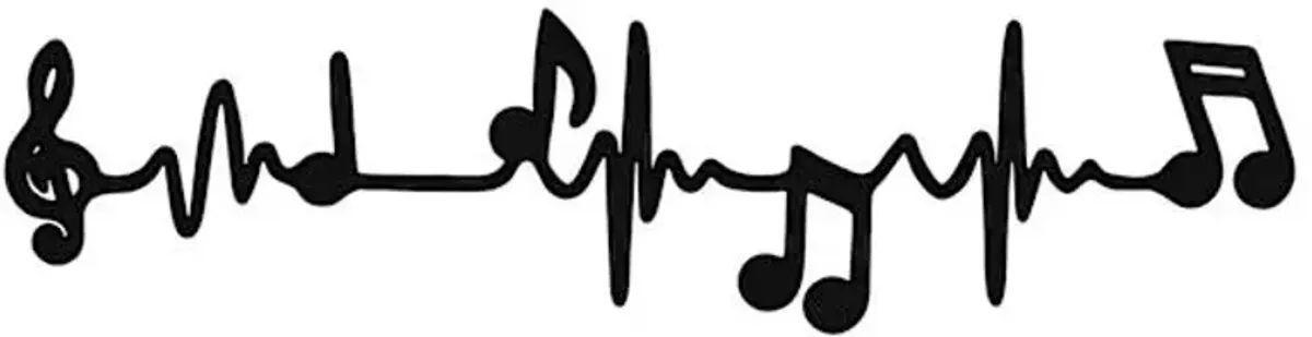 Music Metal Heartbeat Wall Art, 7x28