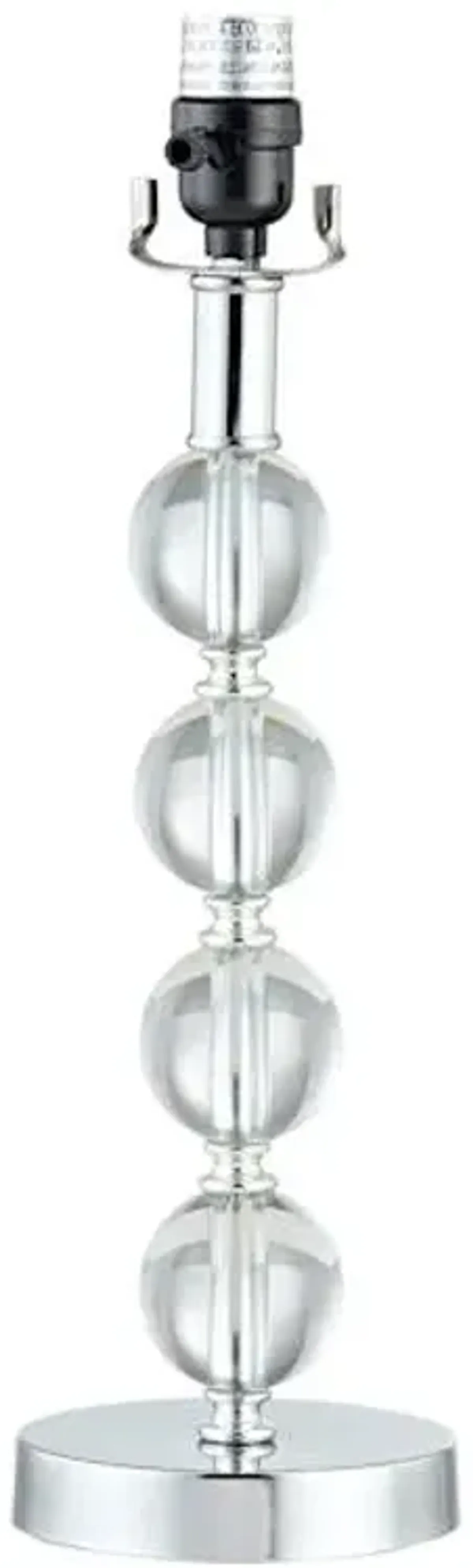Silver Metal Medium Table Lamp Base with Glass Globes, 17"