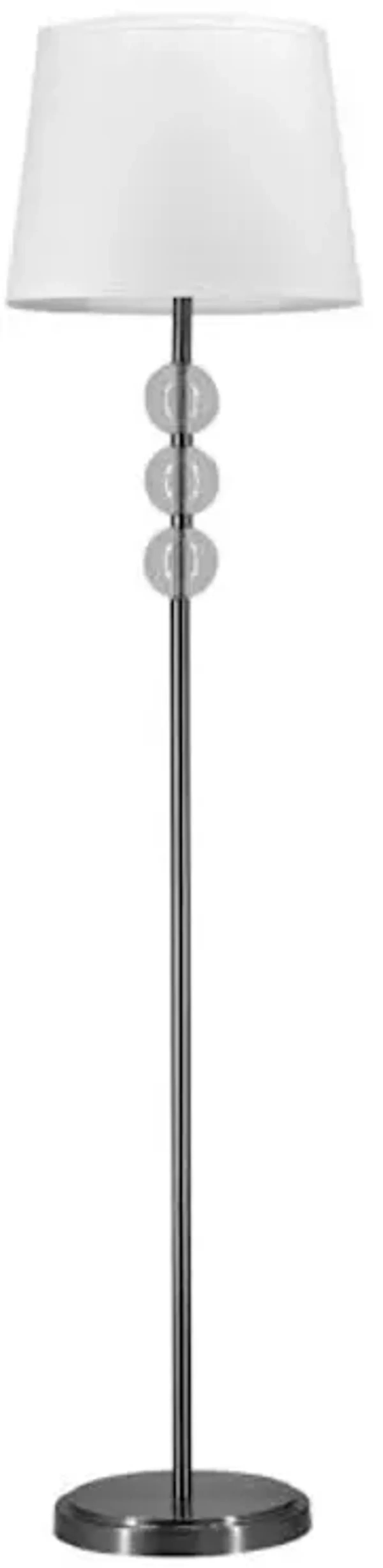 Silver Metal Floor Lamp with Glass Globes, 62"