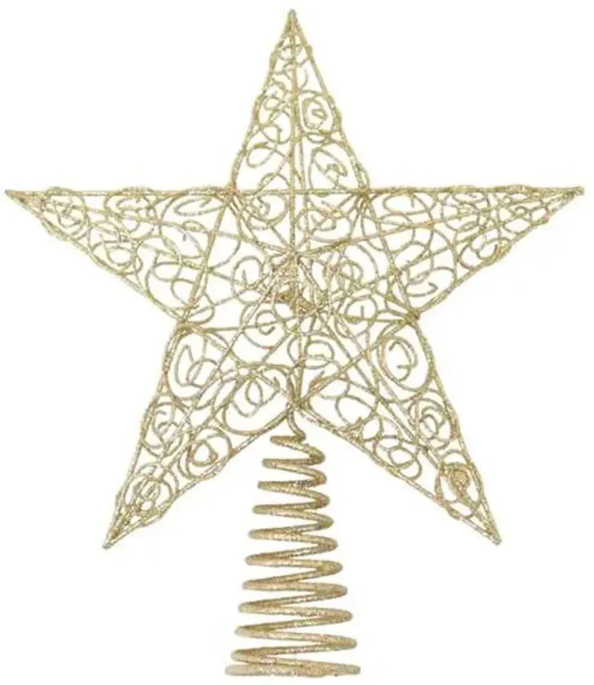 Gold Glittered Star Tree Topper, 11.5"