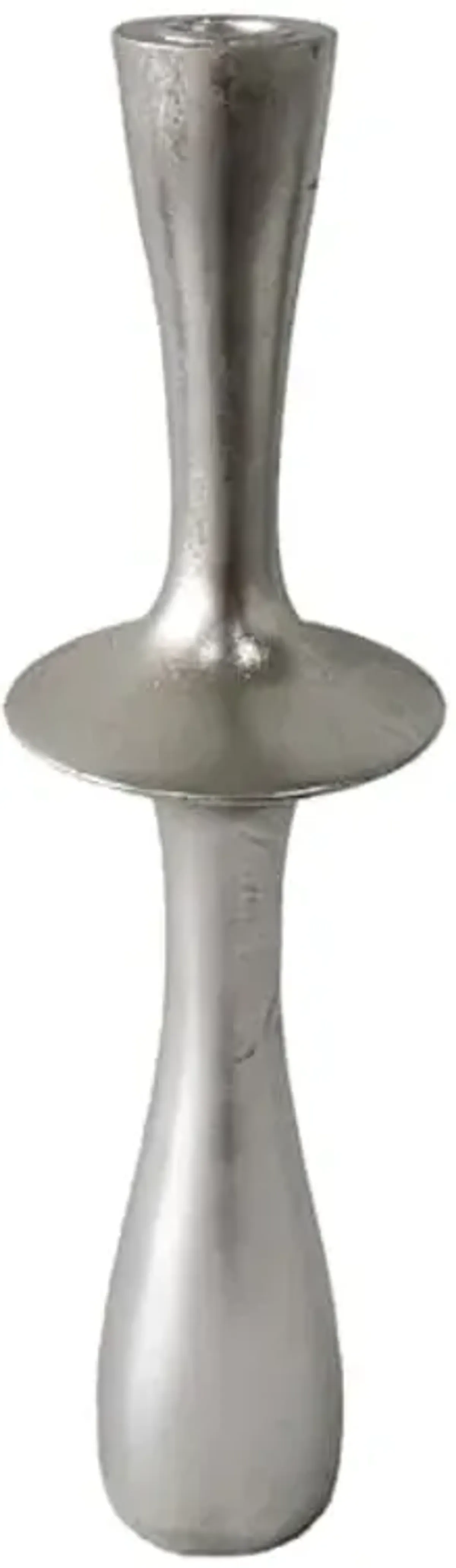 Silver Spindle Taper Candle Holder, 14.5"
