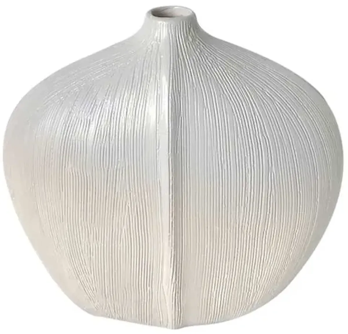 Blue & Ivory Ombre Textured Ceramic Vase, 7"