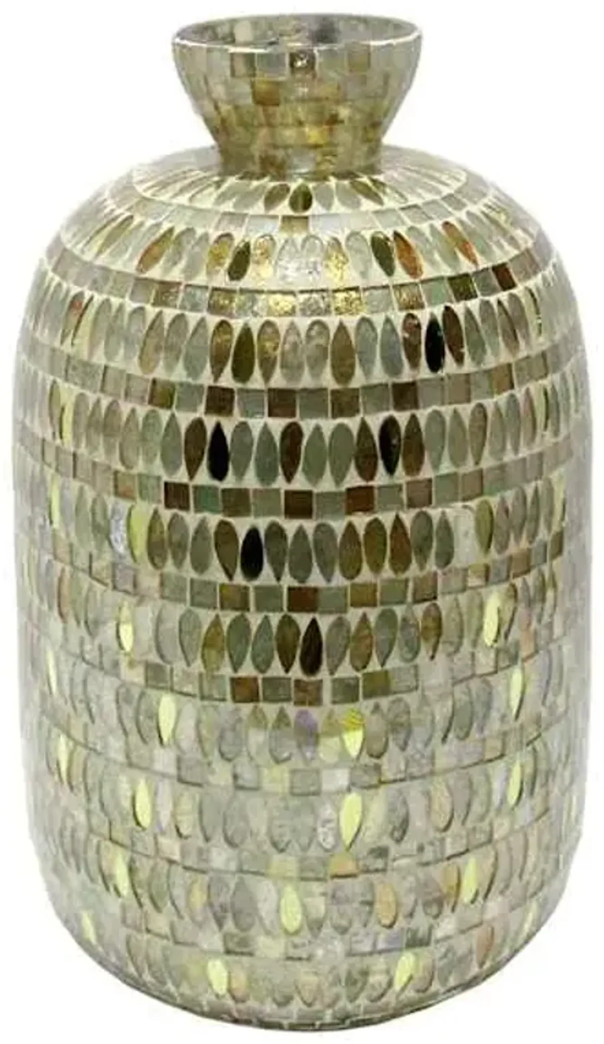 Gold Mosaic Vase, 14"