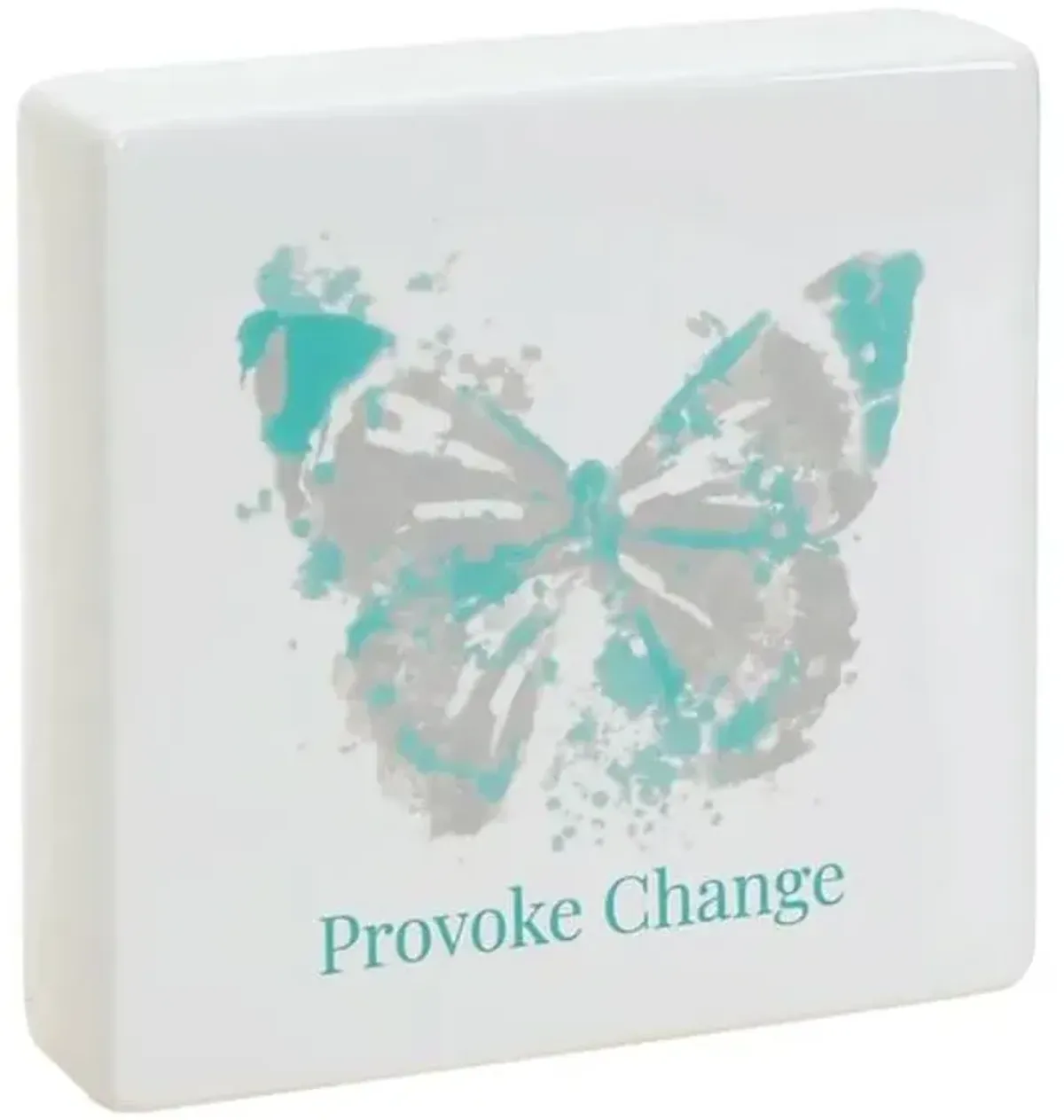 Provoke Change Ceramic Block Sign, 6"