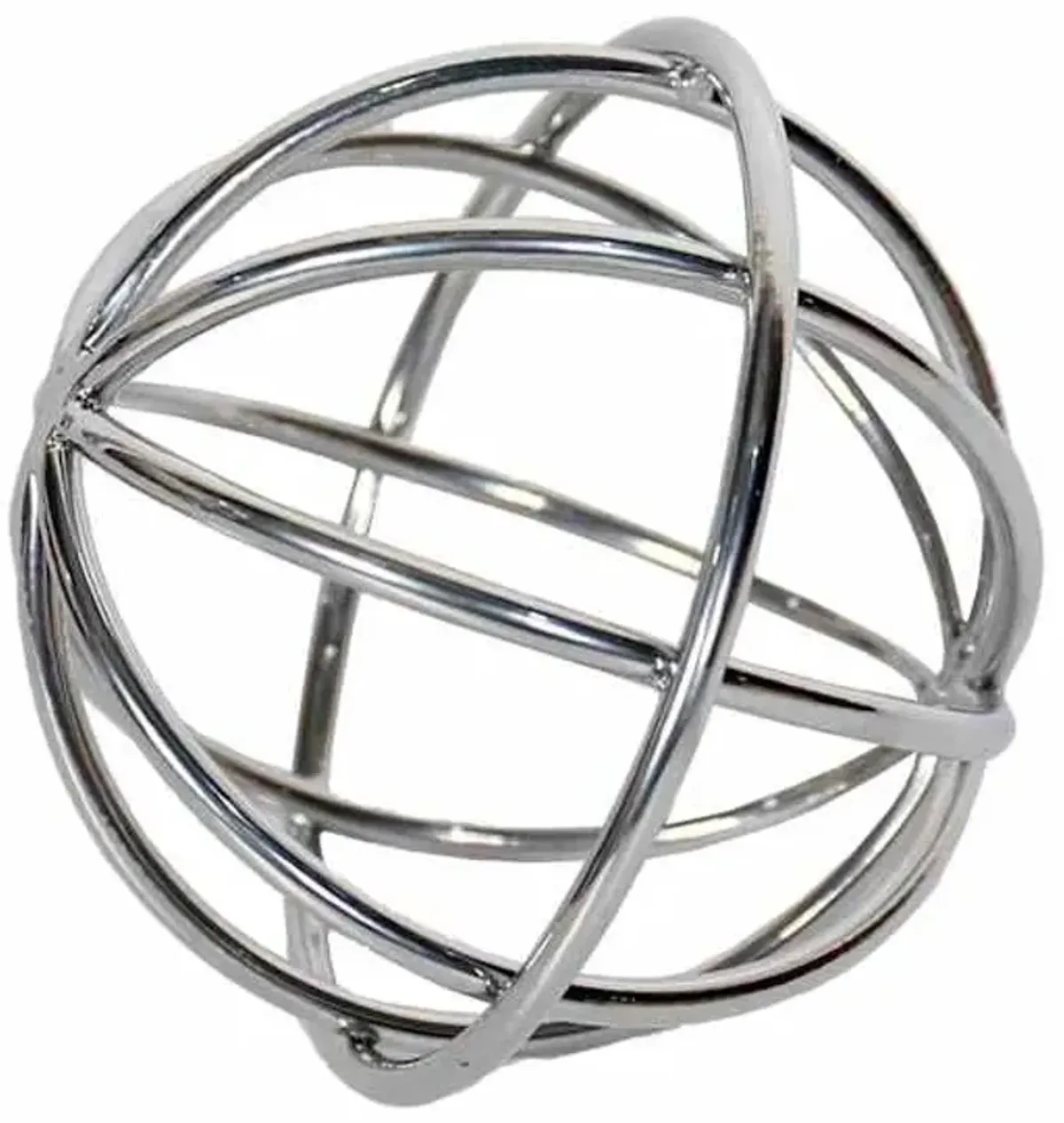 Silver Metal Orb Decor, 6"