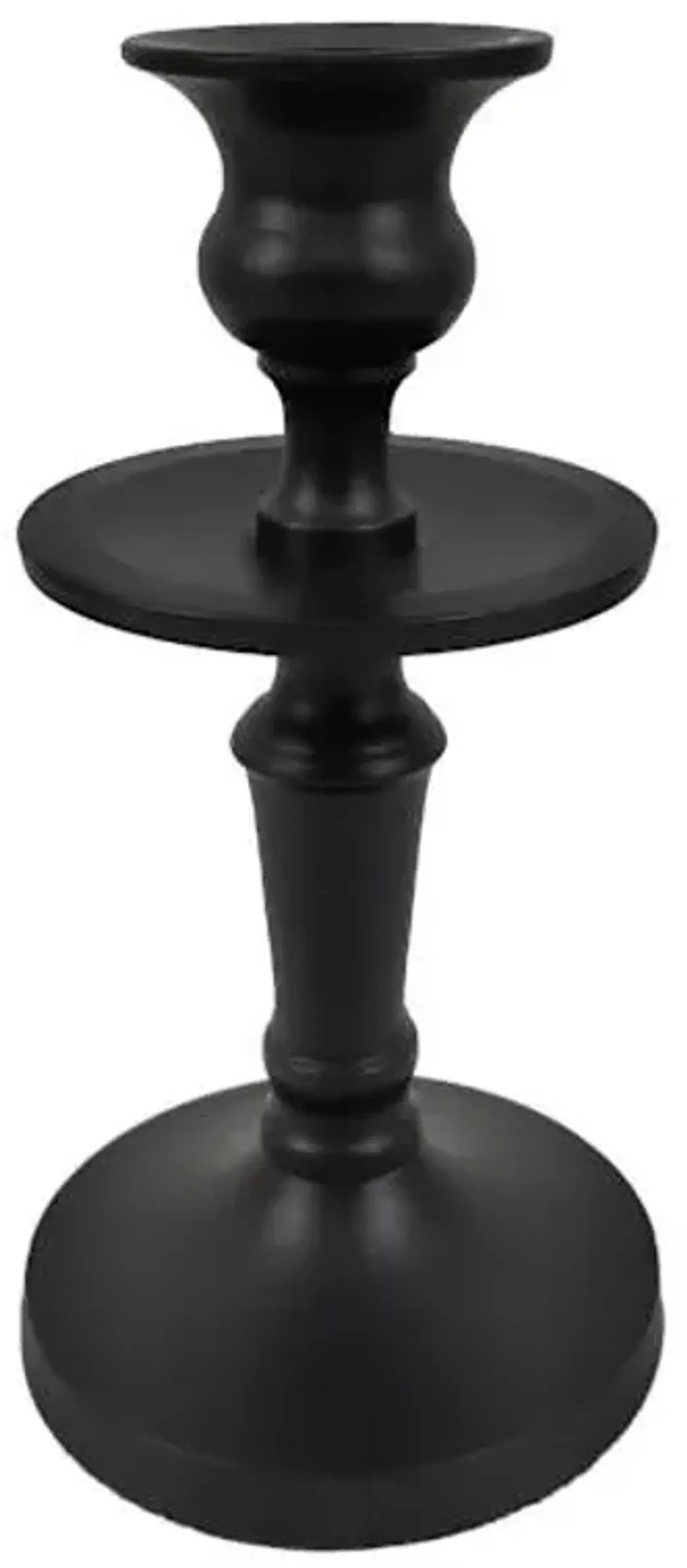 Matte Black Taper Candle Holder, 6"