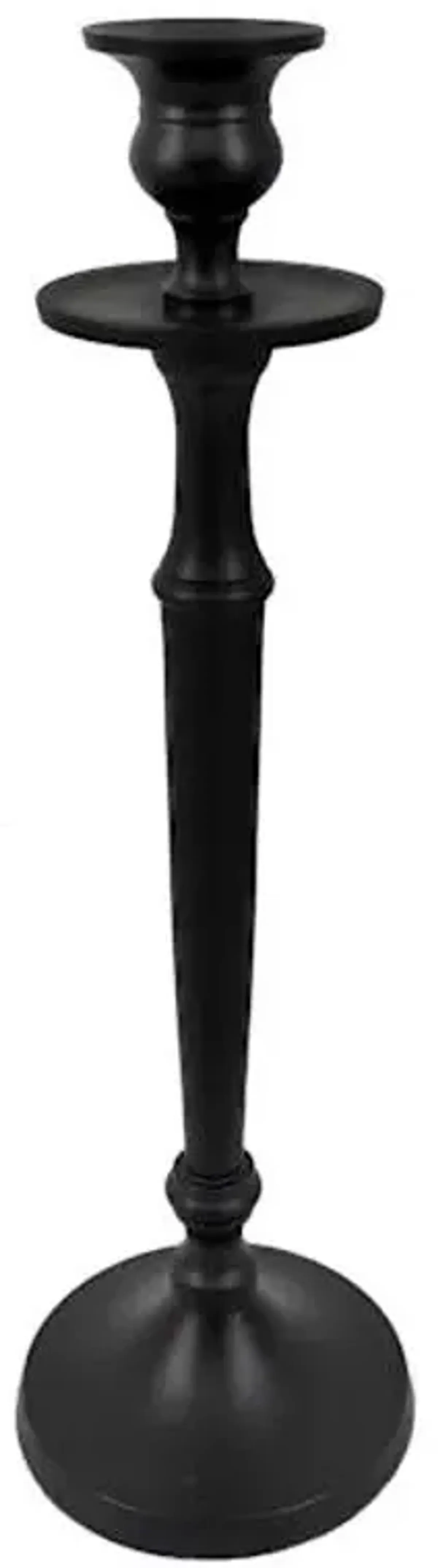 Matte Black Taper Candle Holder, 12"