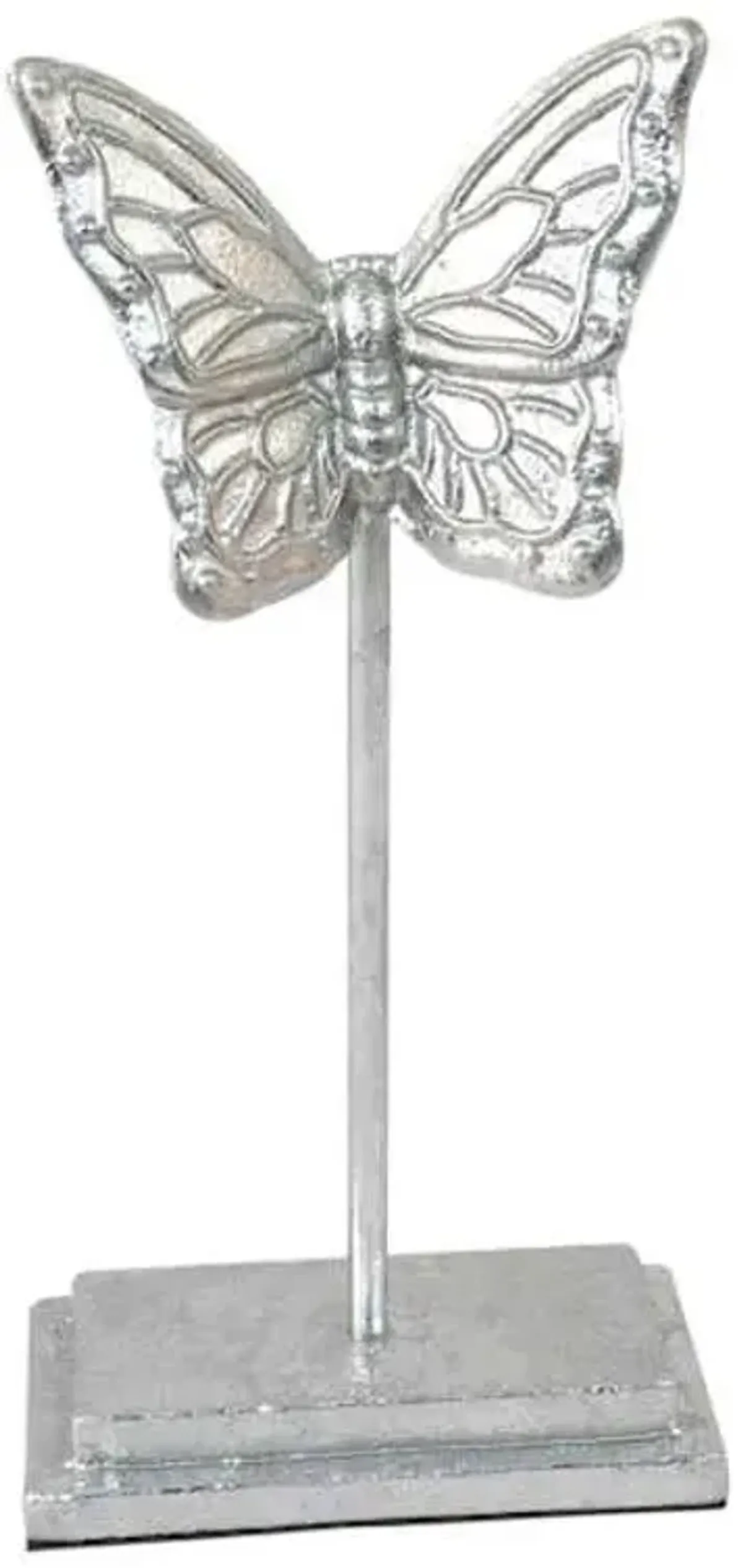Silver Butterfly on Stand, 10"