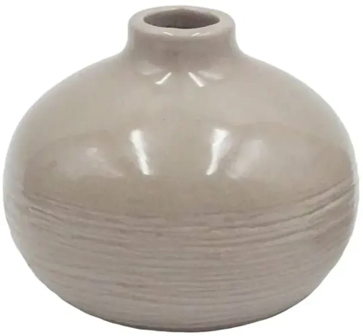 Tan Ceramic Vase, 4"