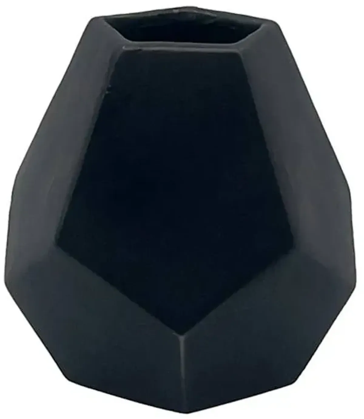 Laila Ali Matte Black Ceramic Geo Vase, 4"
