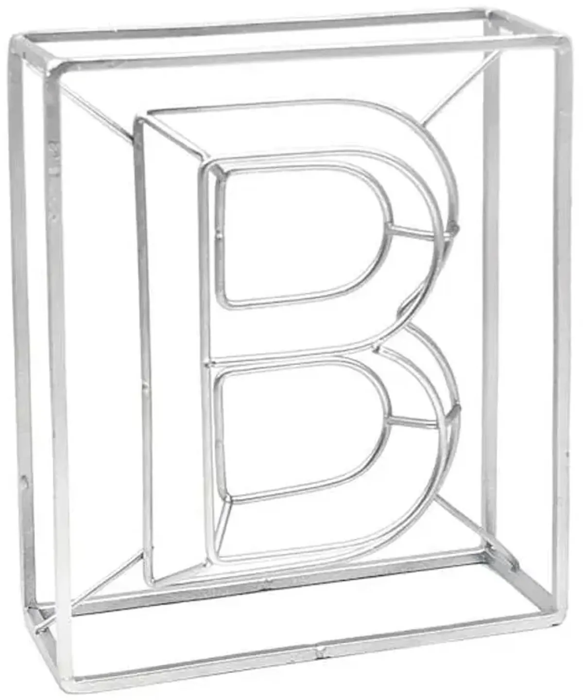 7" Silver Metal Letter Block Sign, B