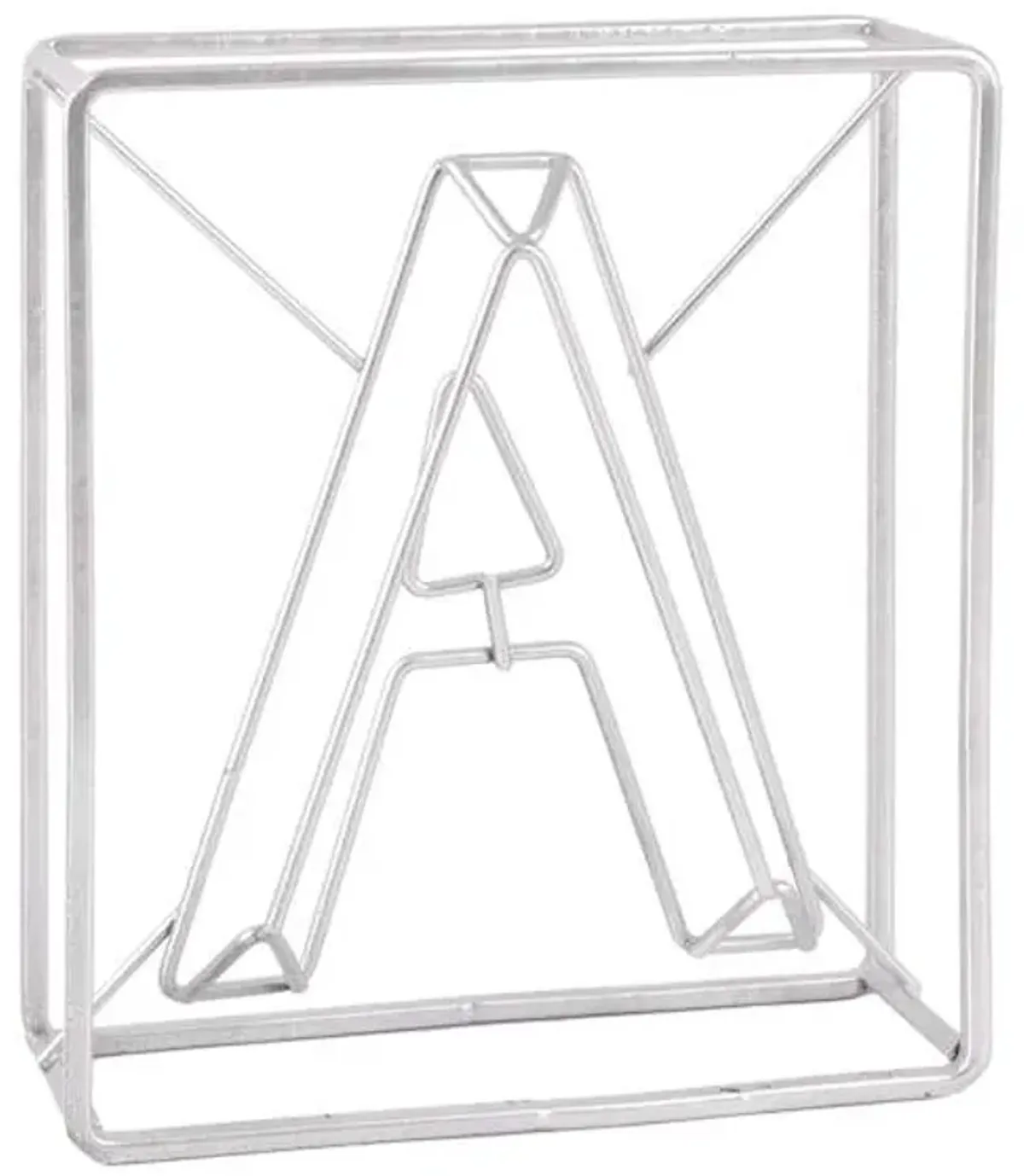7" Silver Metal Letter Block Sign, A