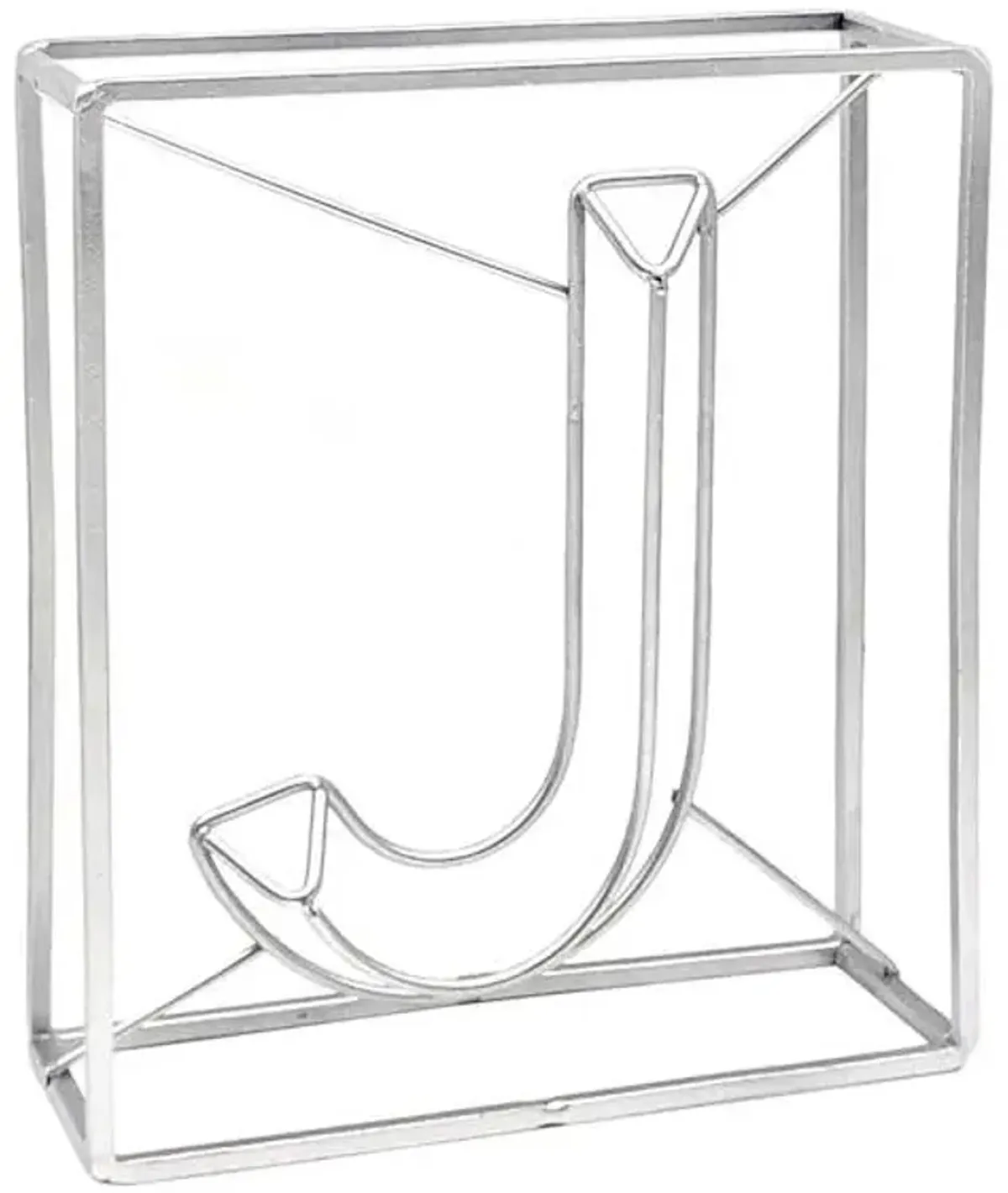 7" Silver Metal Letter Block Sign, J