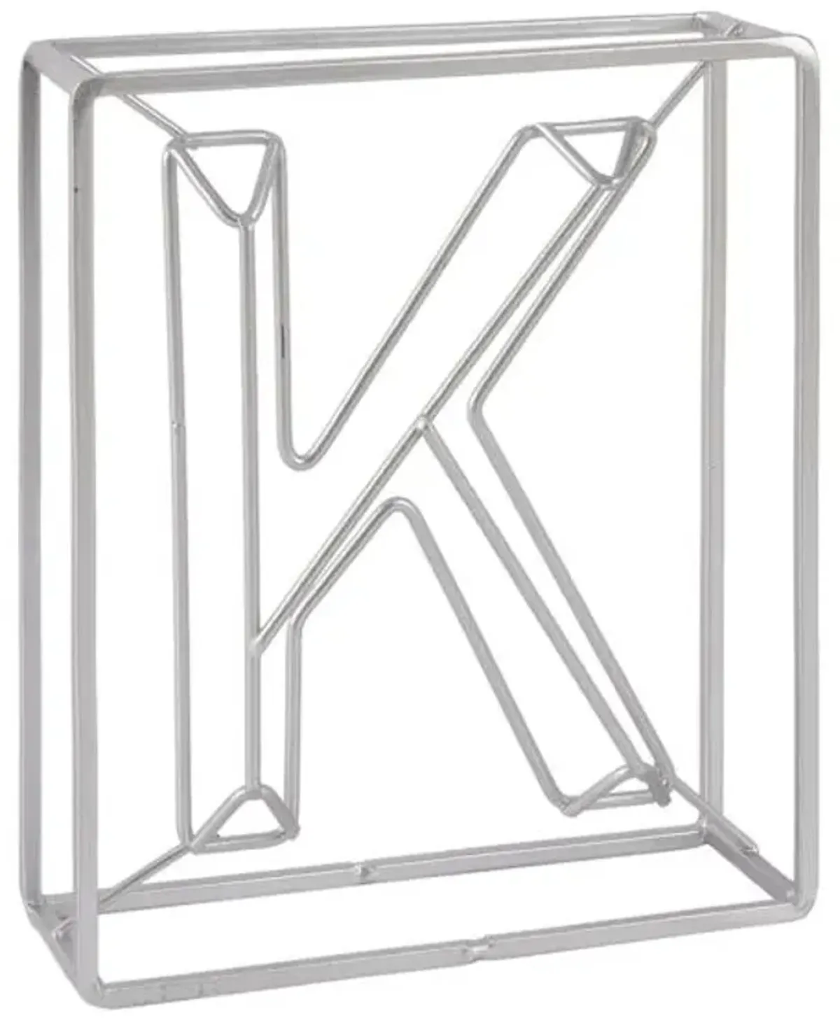 7" Silver Metal Letter Block Sign, K