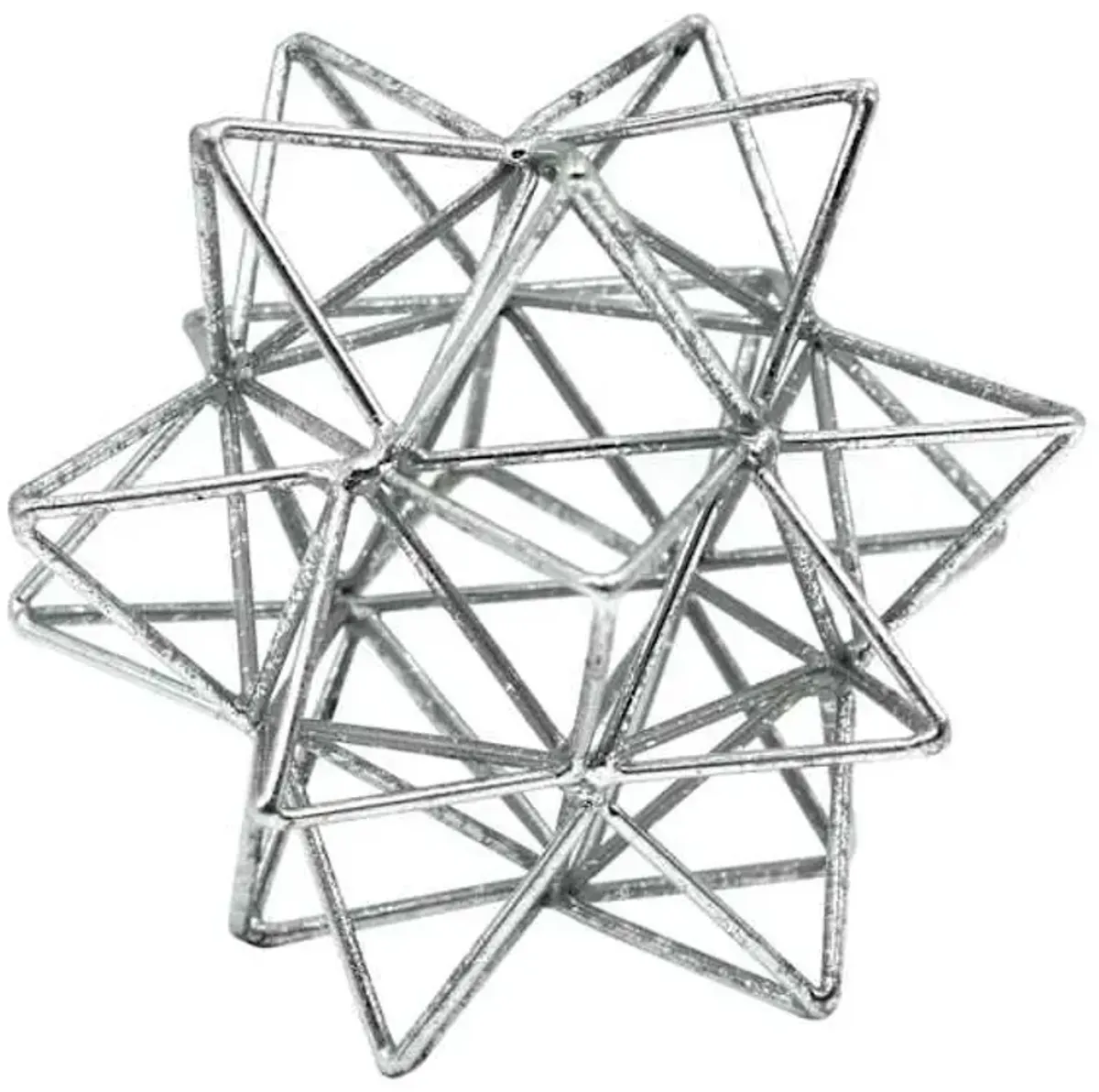 Silver Metal Pointed Star Figurine, 5.5"