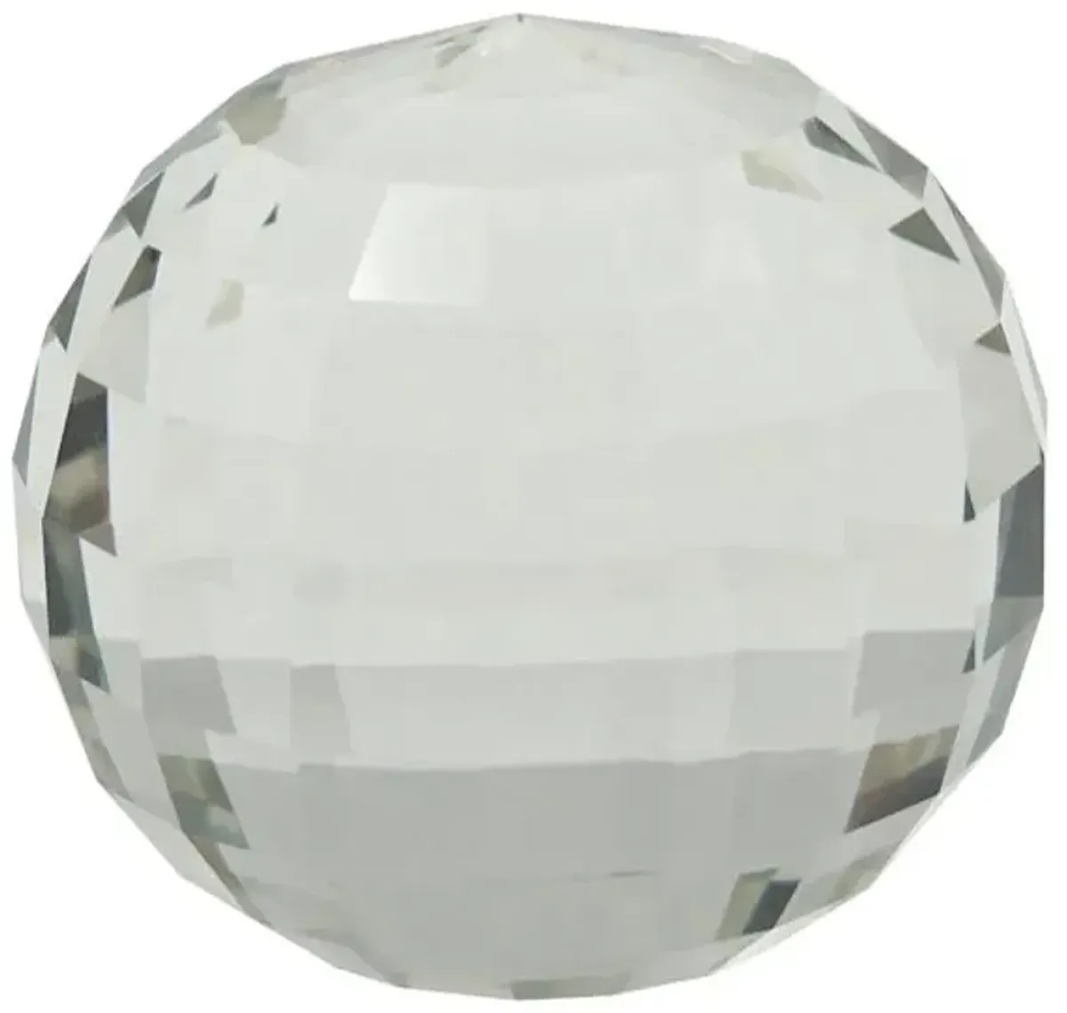 Laila Ali Clear Glass Geo Crystal Ball Decor, 4"