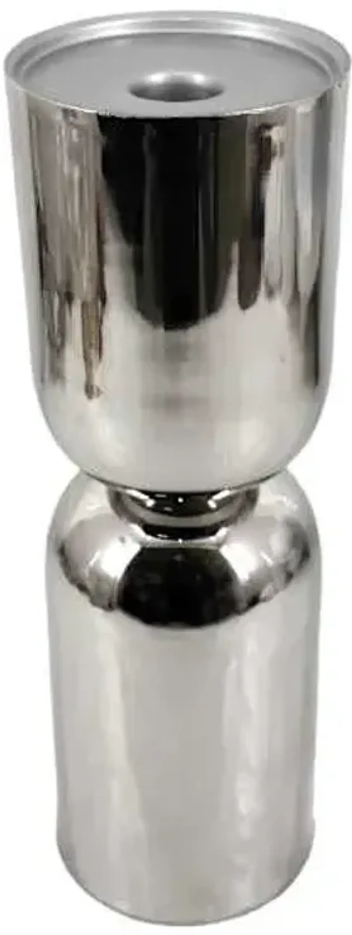 Silver Metal Hourglass Candle Holder, 10"