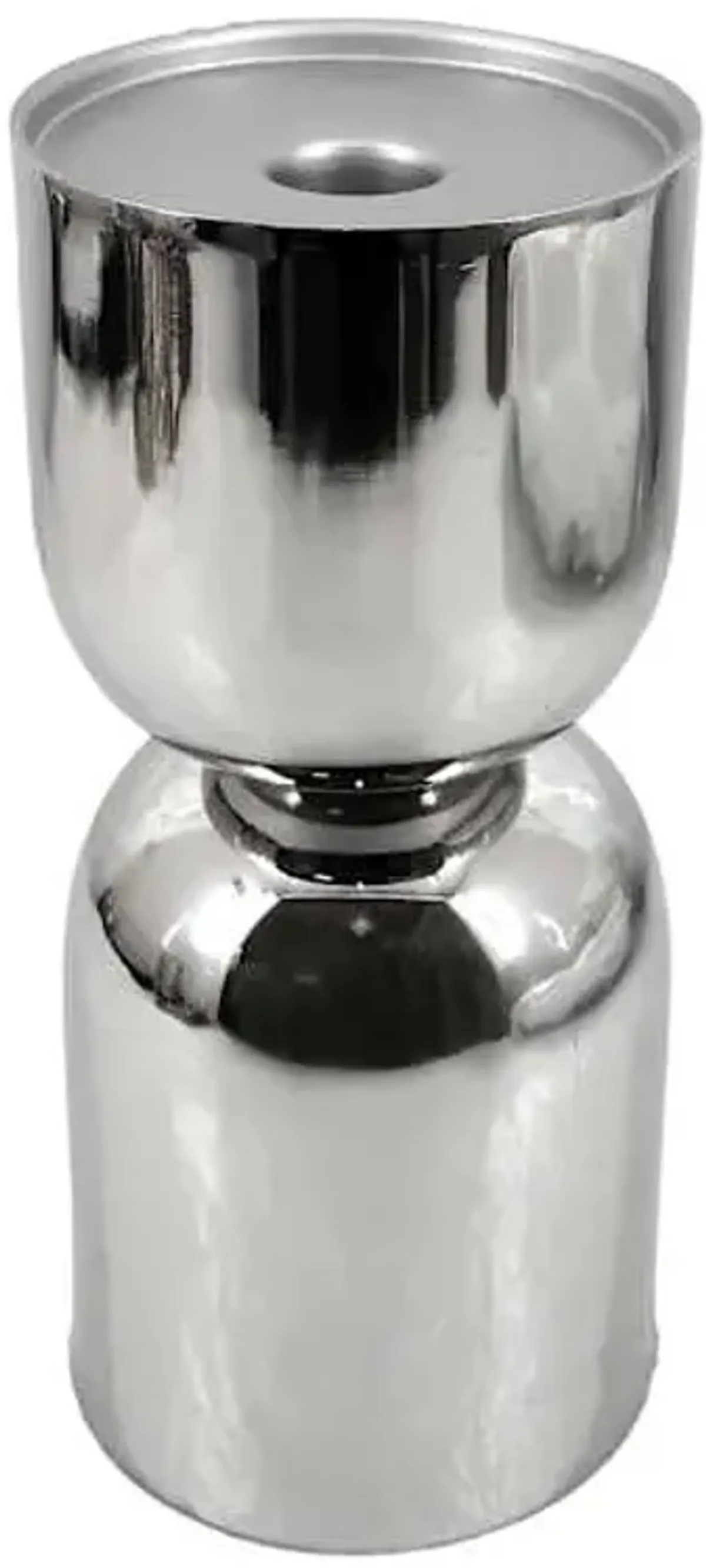 Silver Metal Hourglass Candle Holder, 7.5"