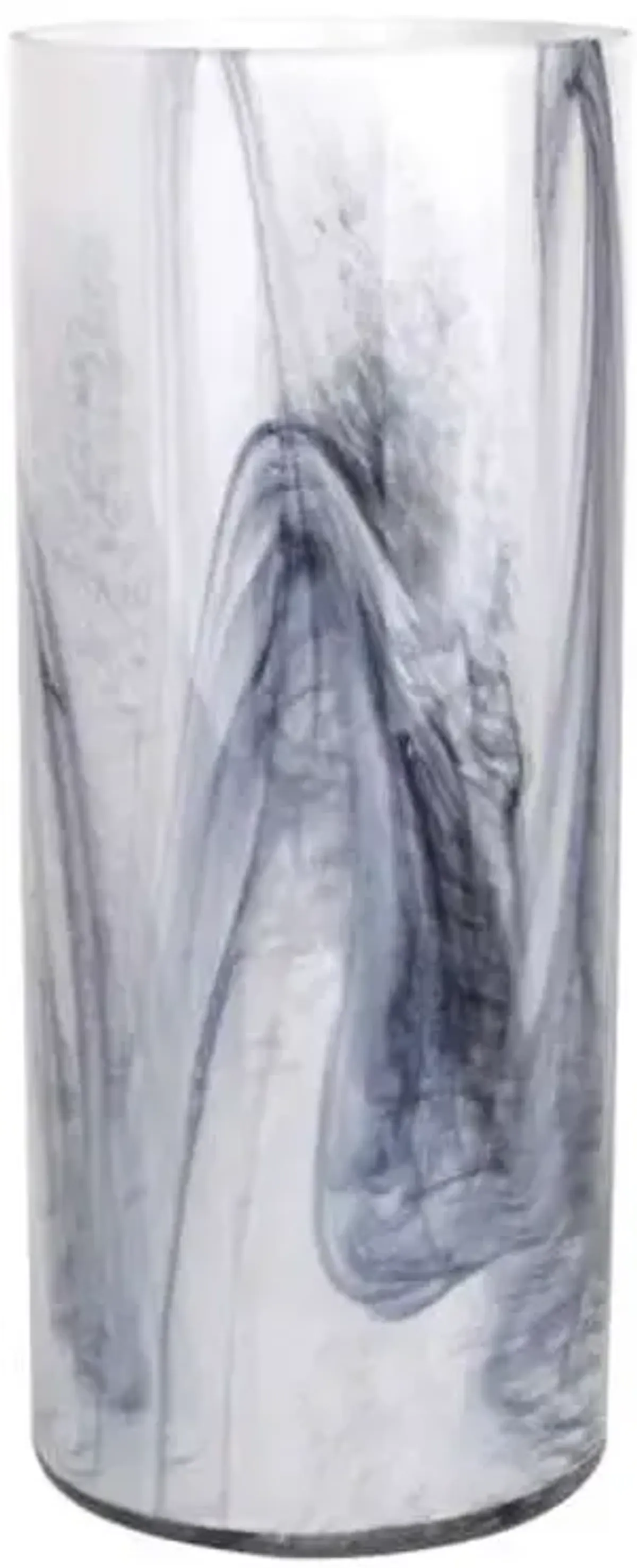 Black & White Swirled Glass Vase, 12"