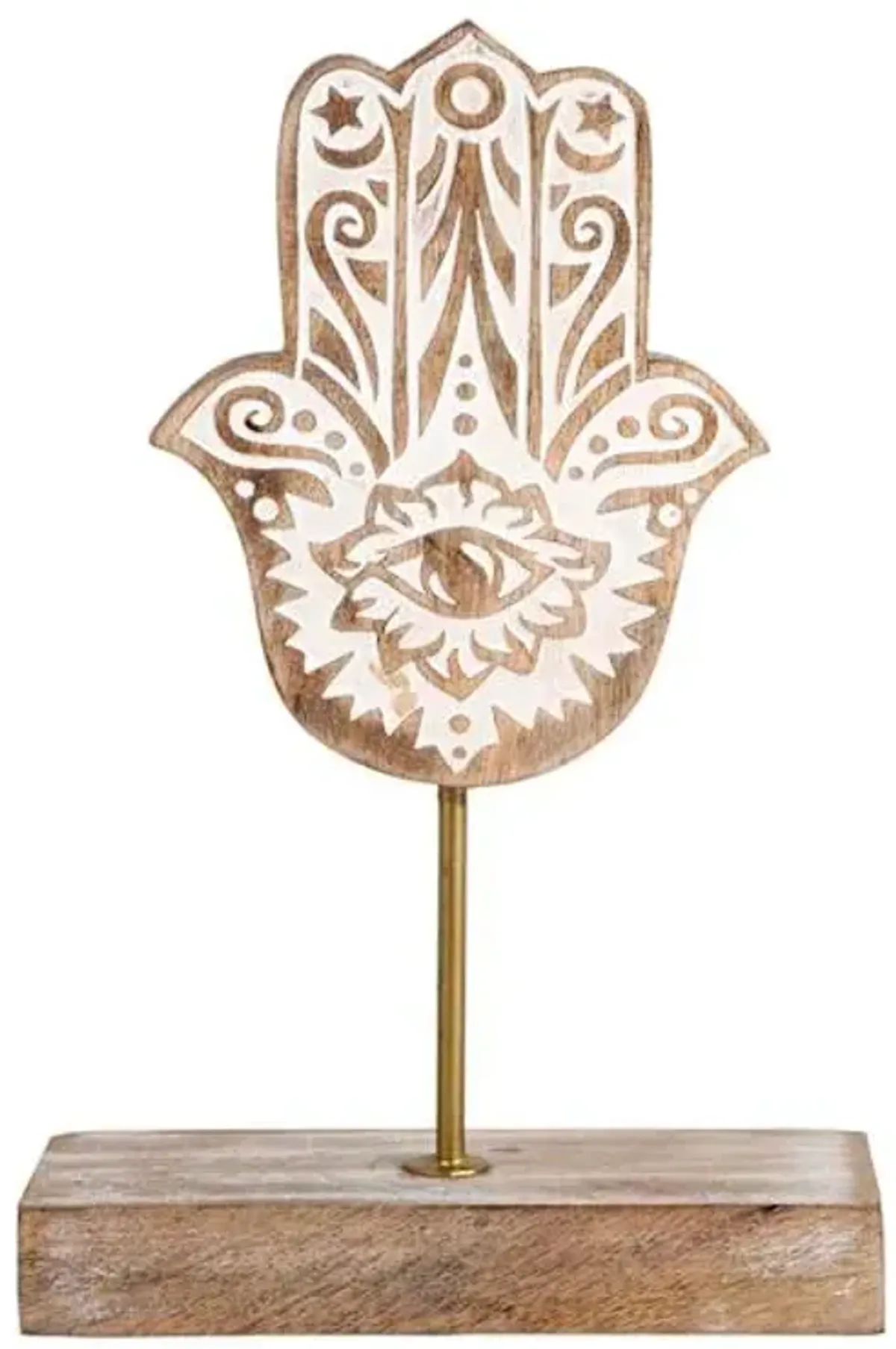 Wooden Hamsa Hand, 10"