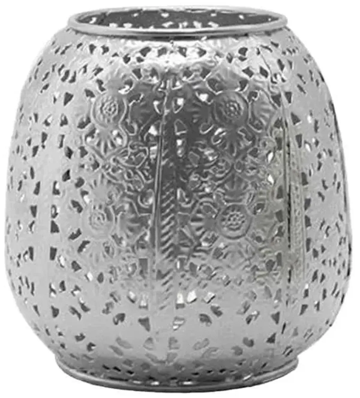 Silver Metal Punch Lantern, 5"