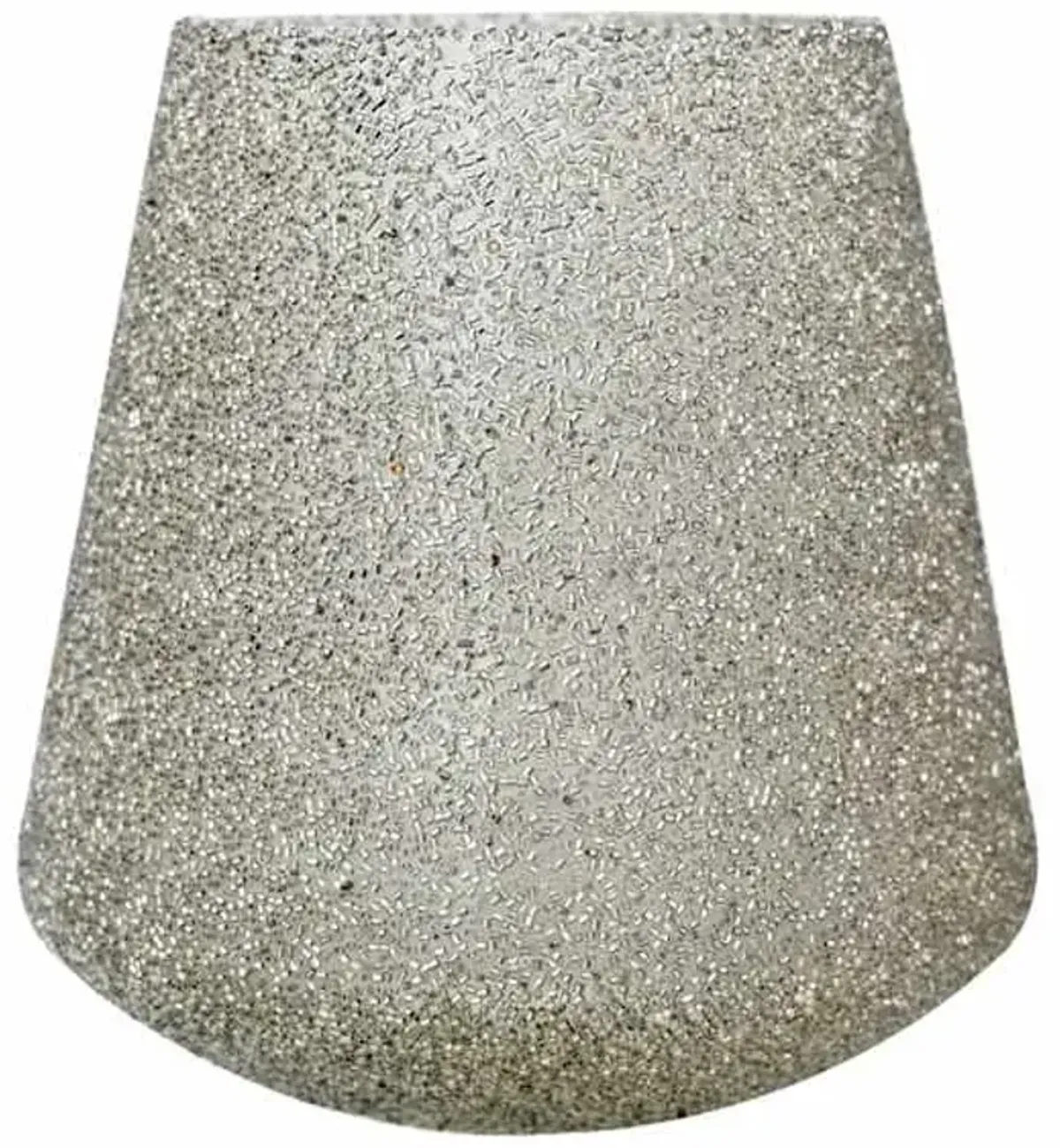 Silver Sequin & Glittered Glass Hurricane, 8"