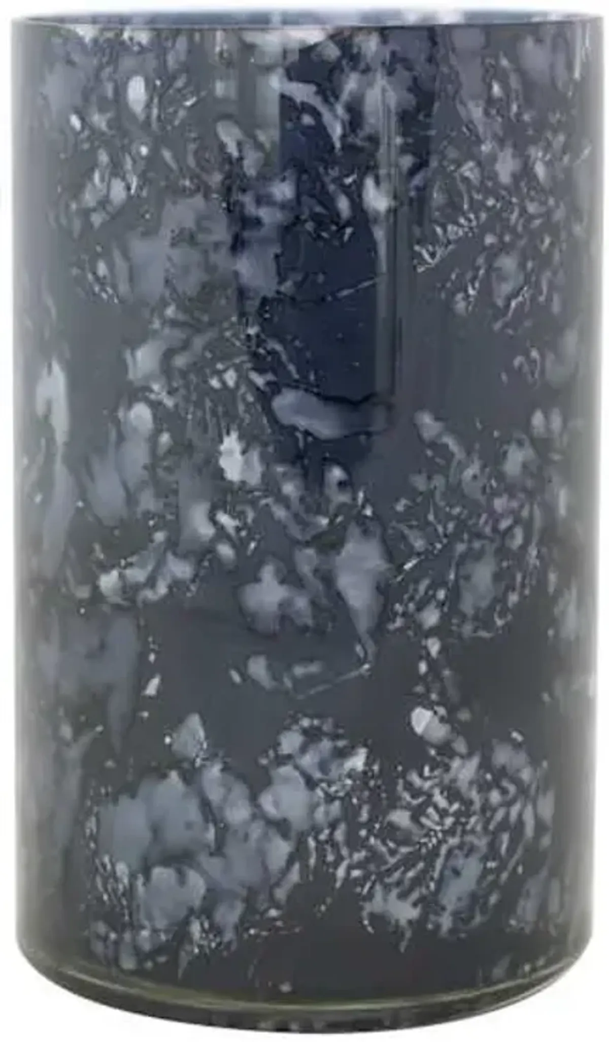 Deep Blue Speckled Glass Hurricane, 8"