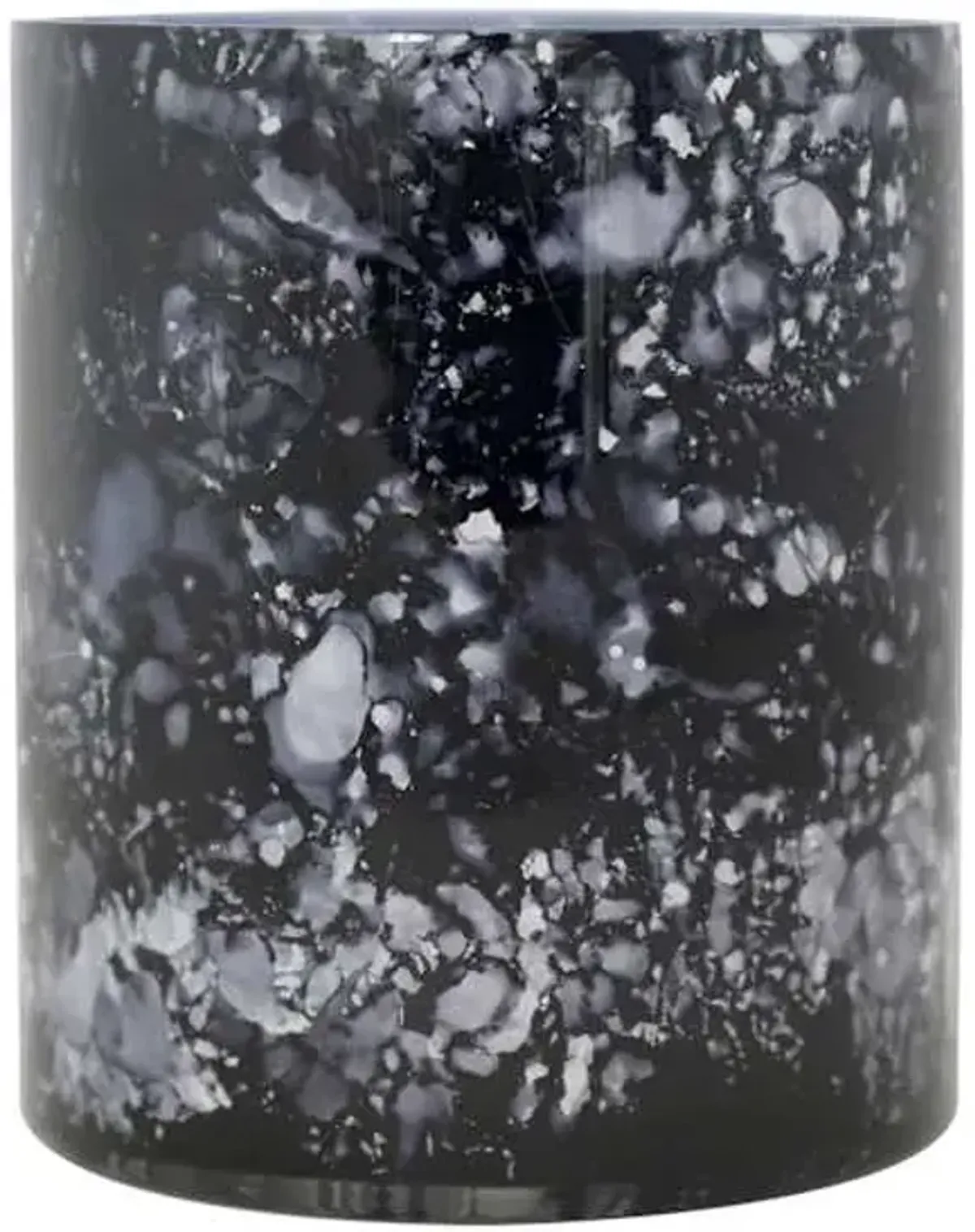 Deep Blue Speckled Glass Hurricane, 5.5"