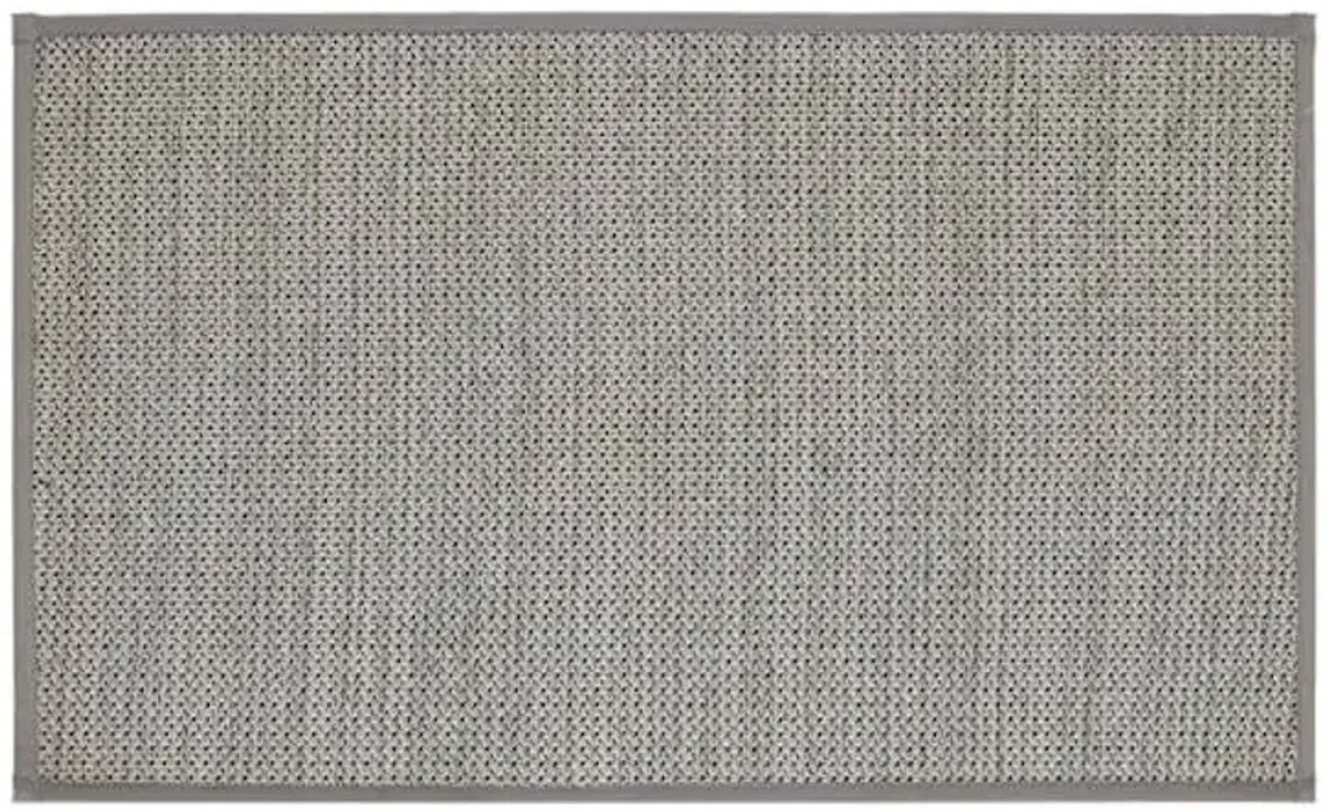 Solid Grey Textured Washable Kitchen Mat, 21x34