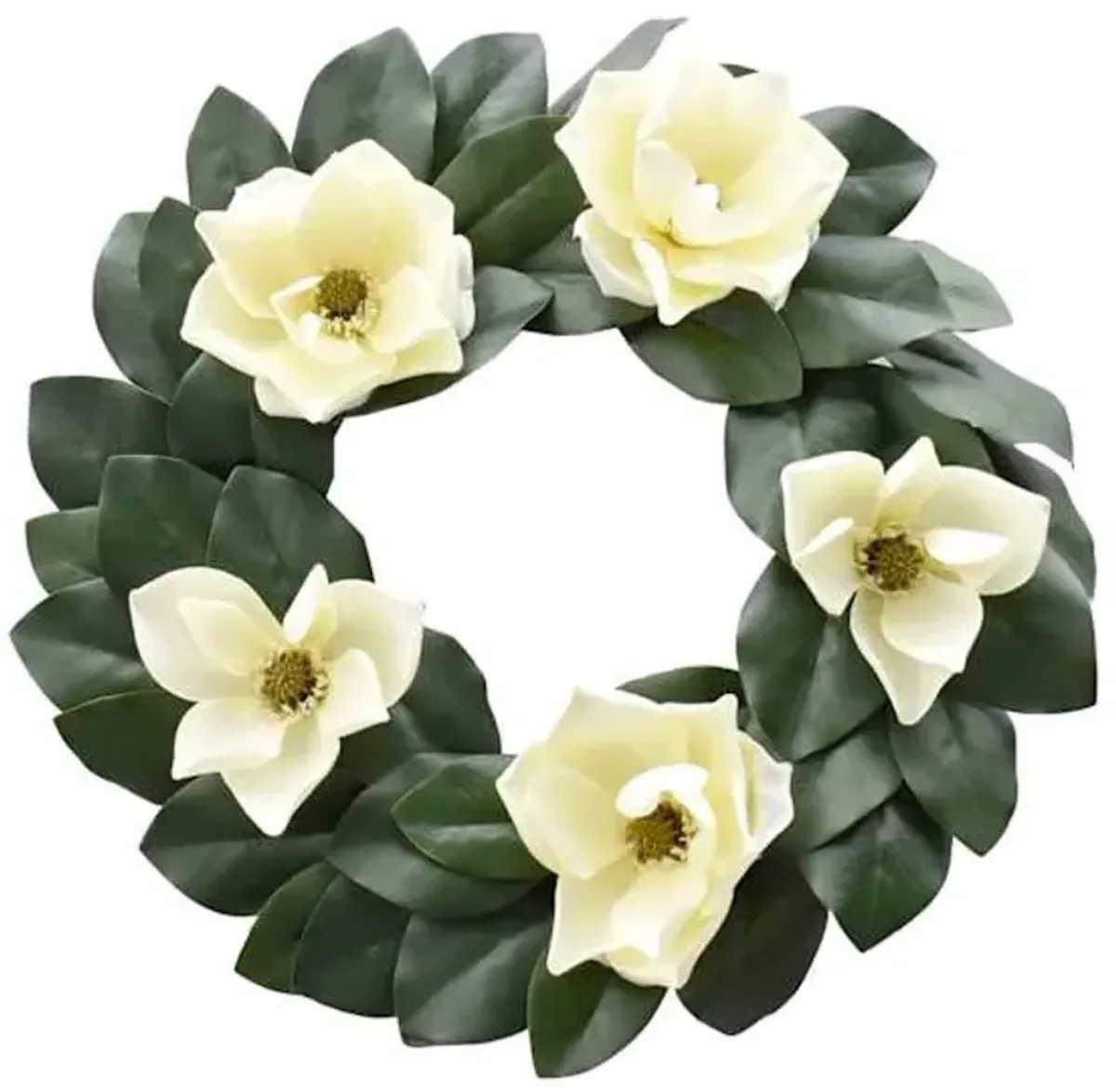 Magnolia Leaf Floral Wreath, 24"
