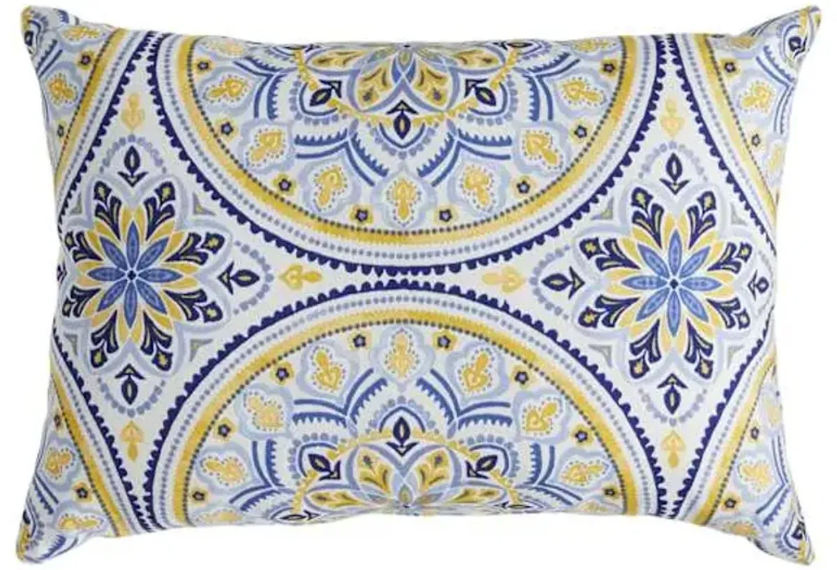 Castille Multicolor Lumbar Outdoor Throw Pillow, 14x20
