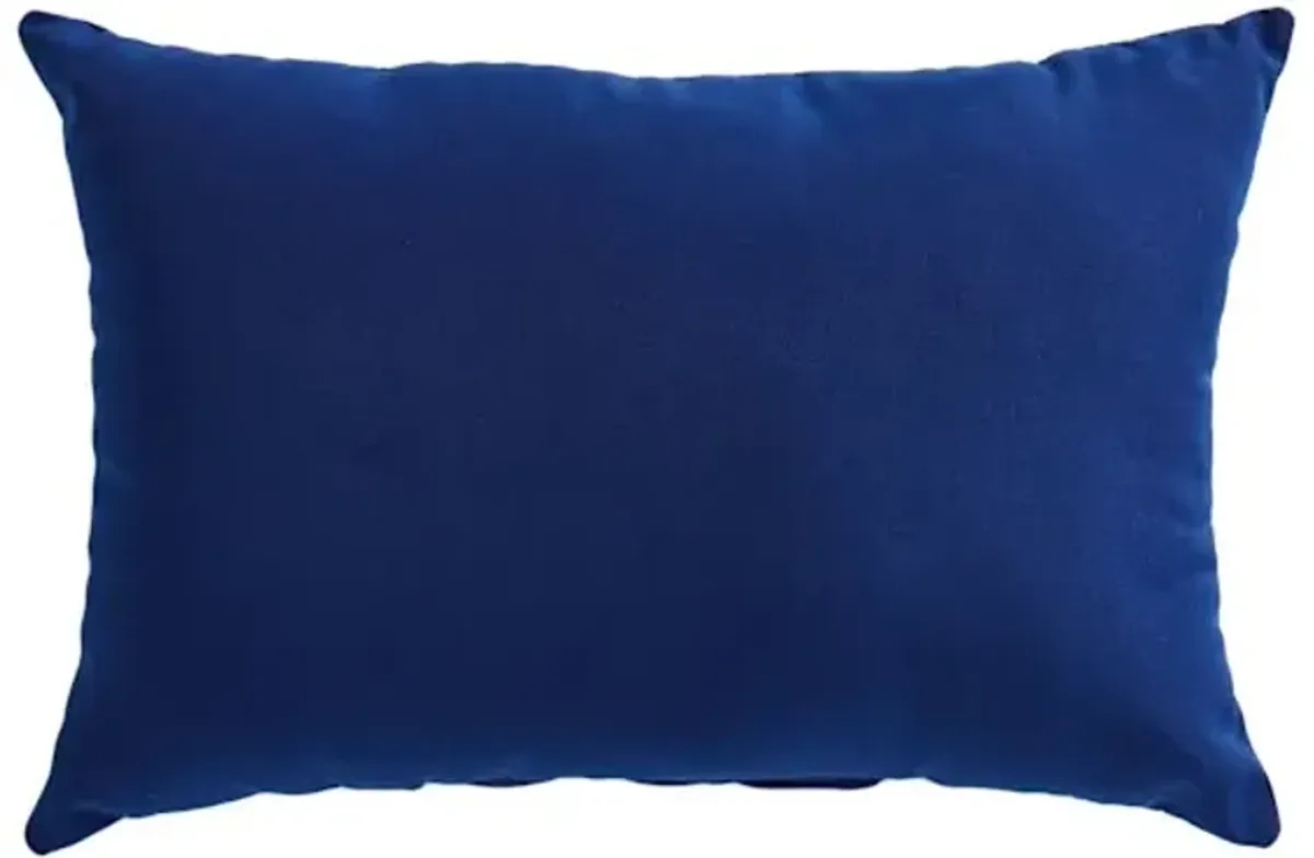 Navy Blue Canvas Lumbar Outdoor Throw Pillow, 14x20