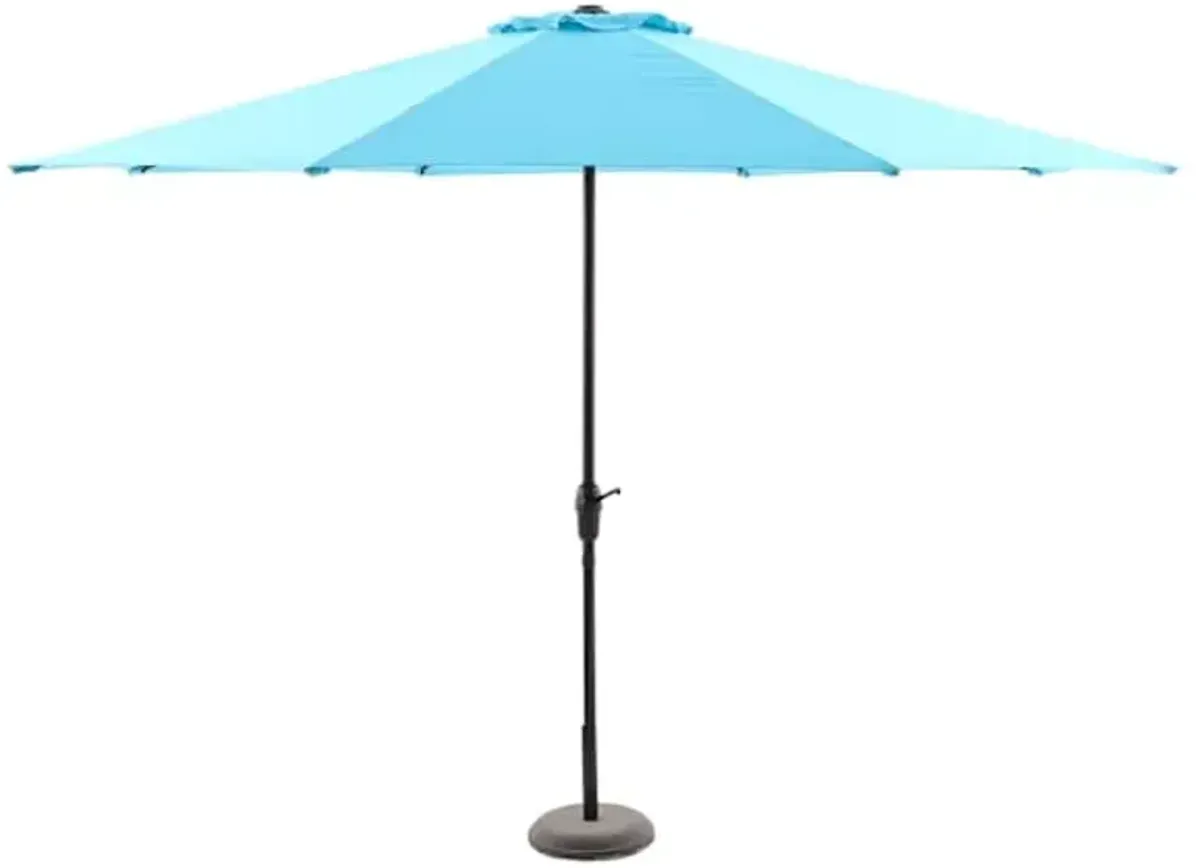 Turquoise Crank Round Patio Umbrella, 11'