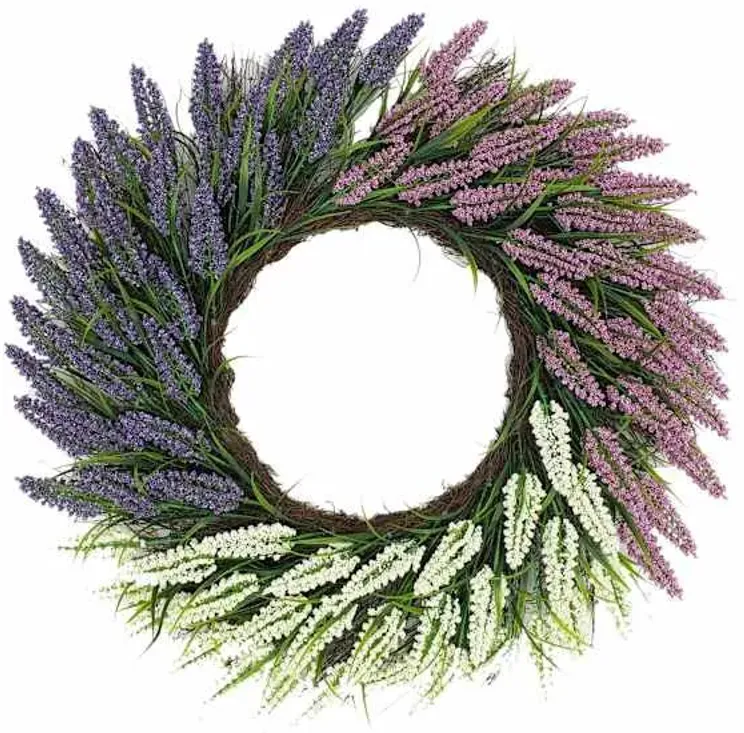 Purple Heather & Berry Floral Wreath, 28"