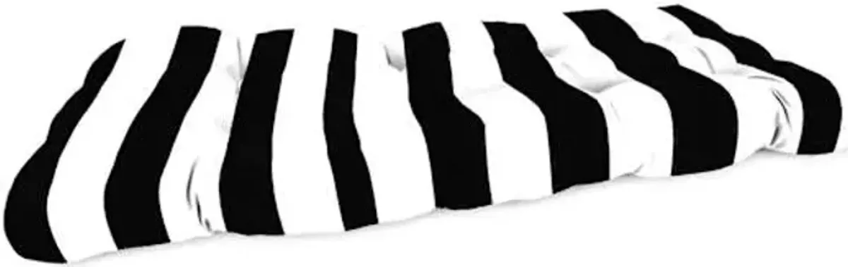 Black Awning Striped Outdoor Wicker Settee Cushion