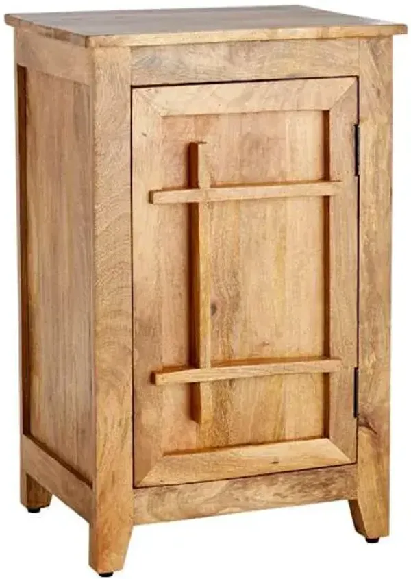 1-Door Mango Wood Cabinet