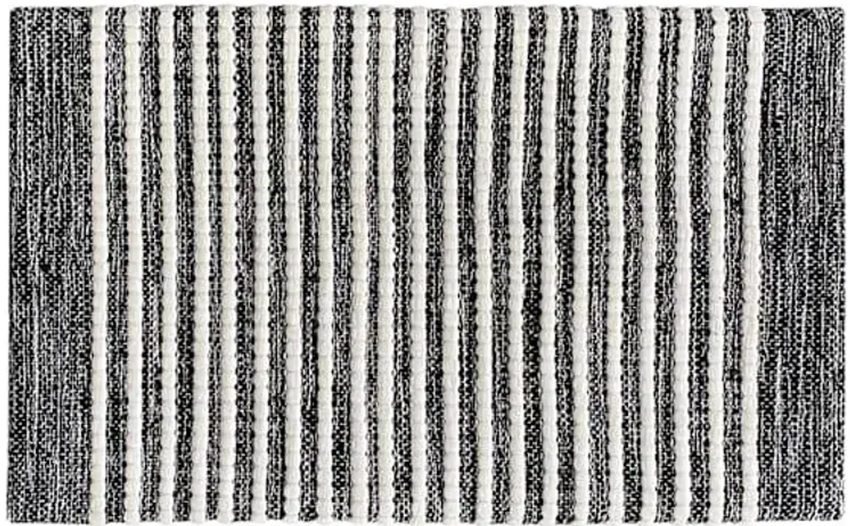 Black & White Heritage Striped Kitchen Mat, 18x30