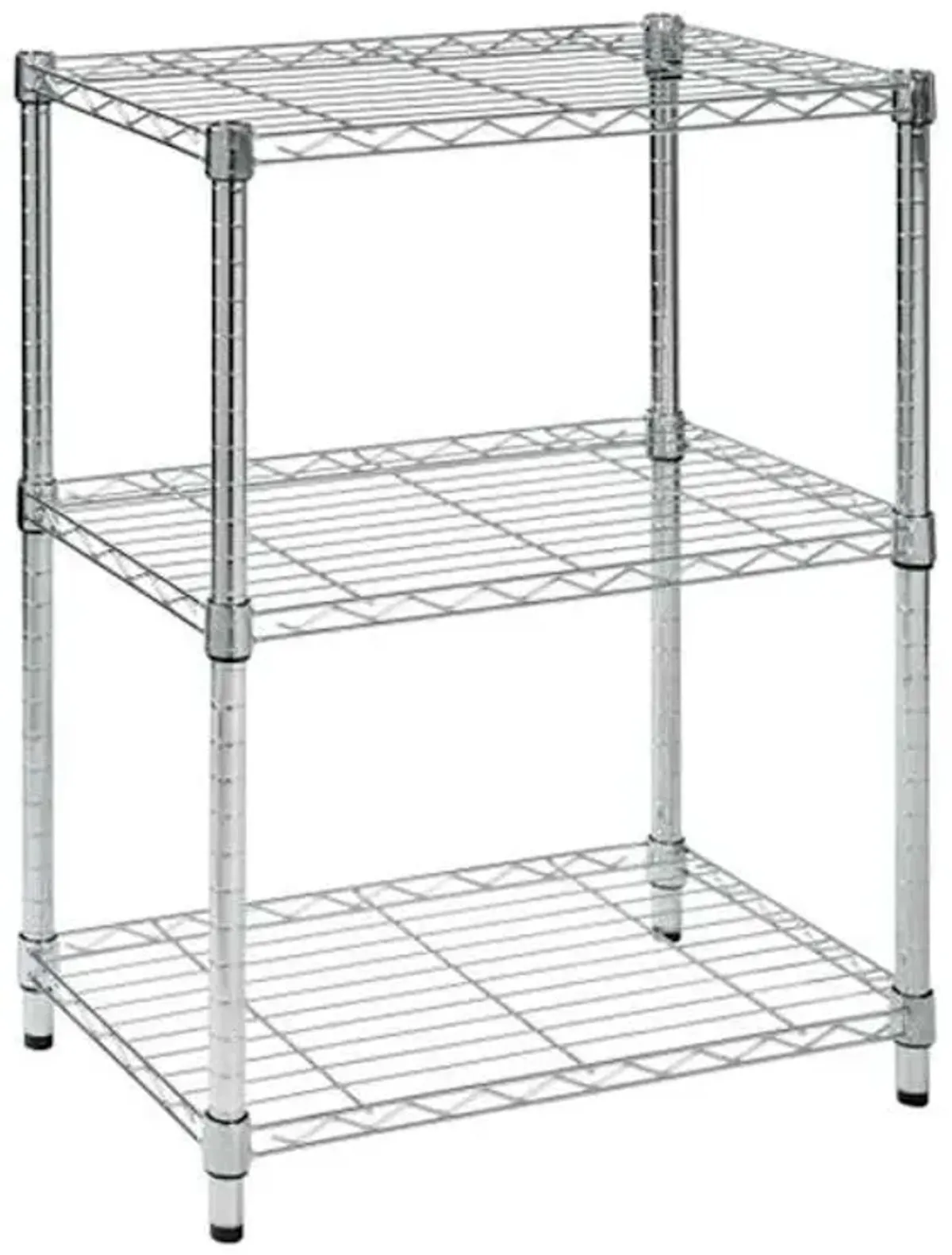 3-Tier Metal Shelving Unit, Chrome