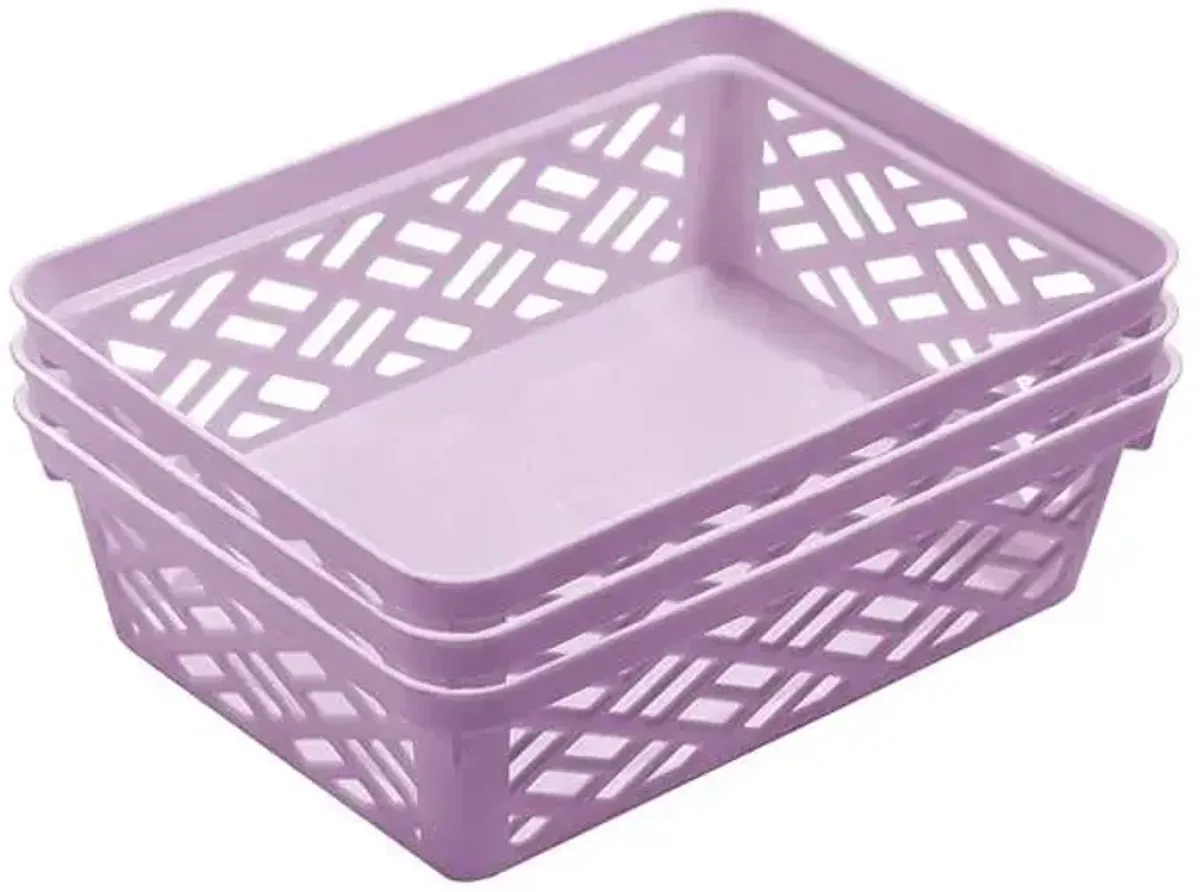 3-Pack Purple Brickor Storage Trays, Small
