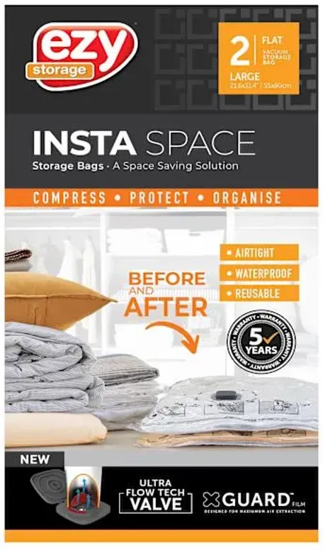 2-Pack Insta-Space Flat Bag, Large