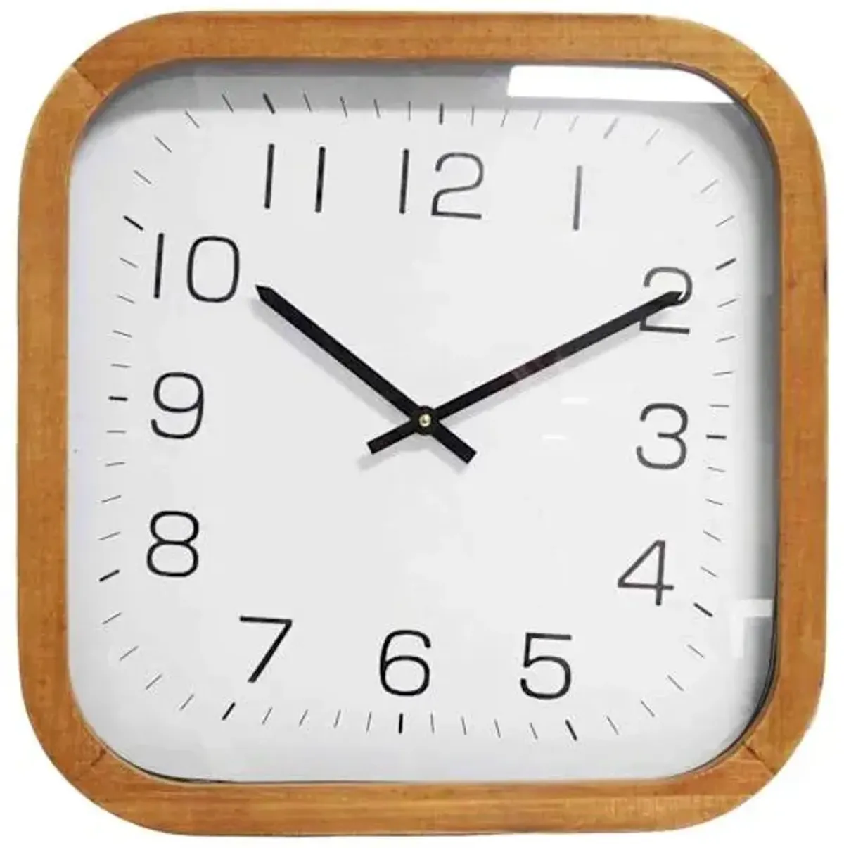 Brown Wooden Modern Square Wall Clock, 20"