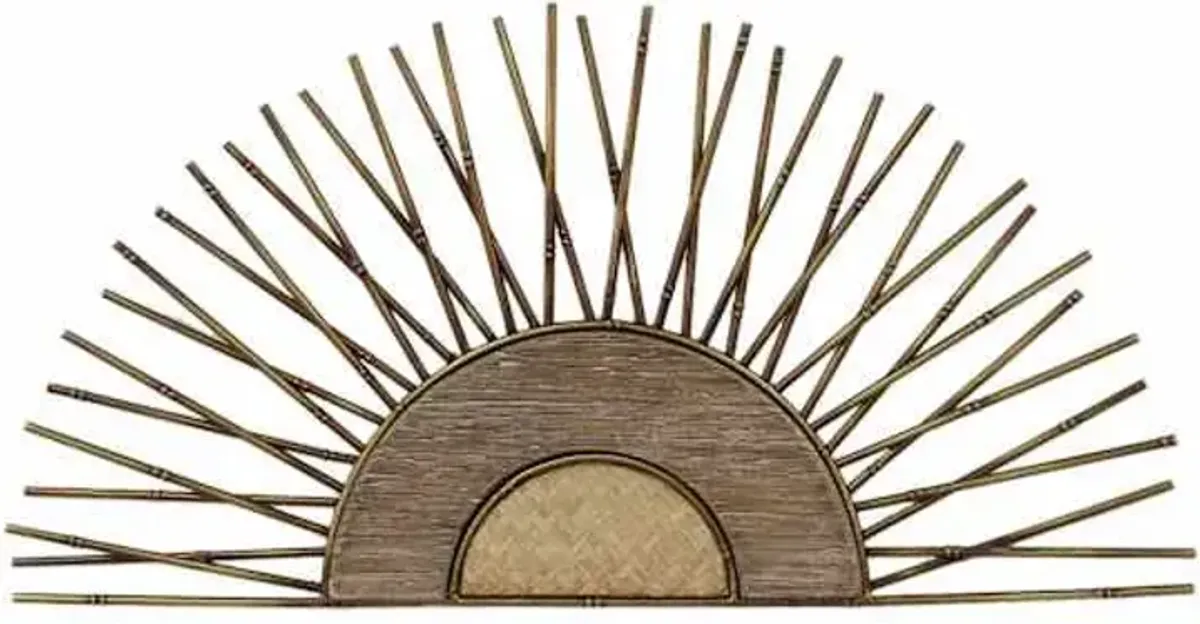 Abstract Sun Metal & Wooden Wall Decor, 28x15