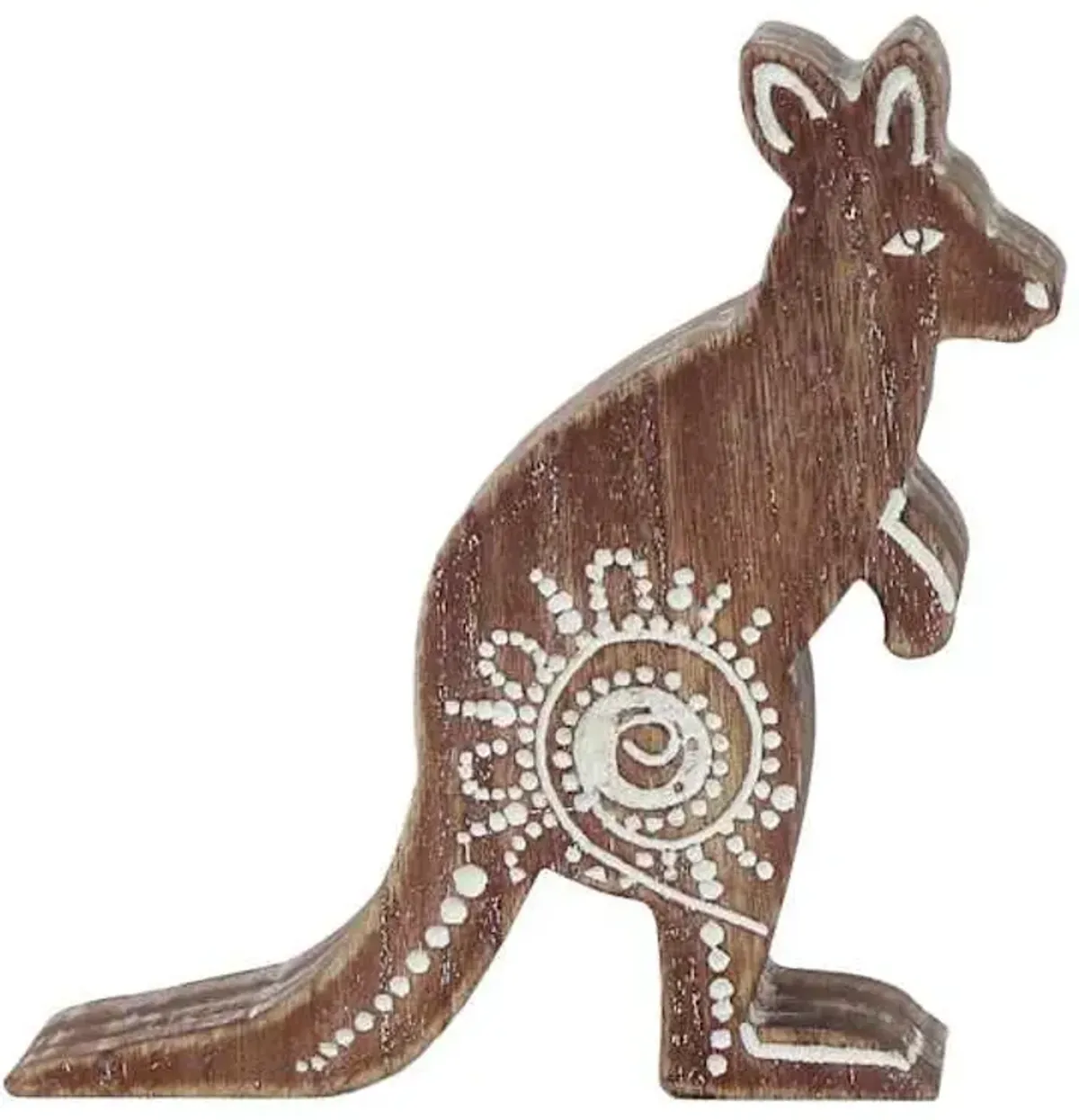 Wooden Kangaroo Figurine, 9"