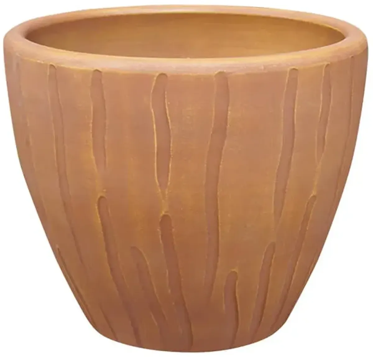 Indoor Wood-Look Clay Pot, Large