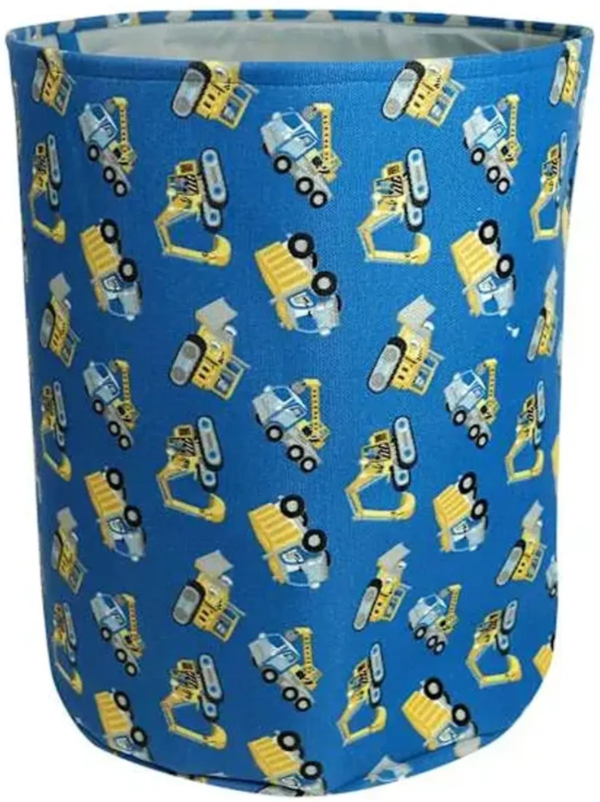 Tiny Dreamers Blue Construction Printed Laundry Hamper, Medium