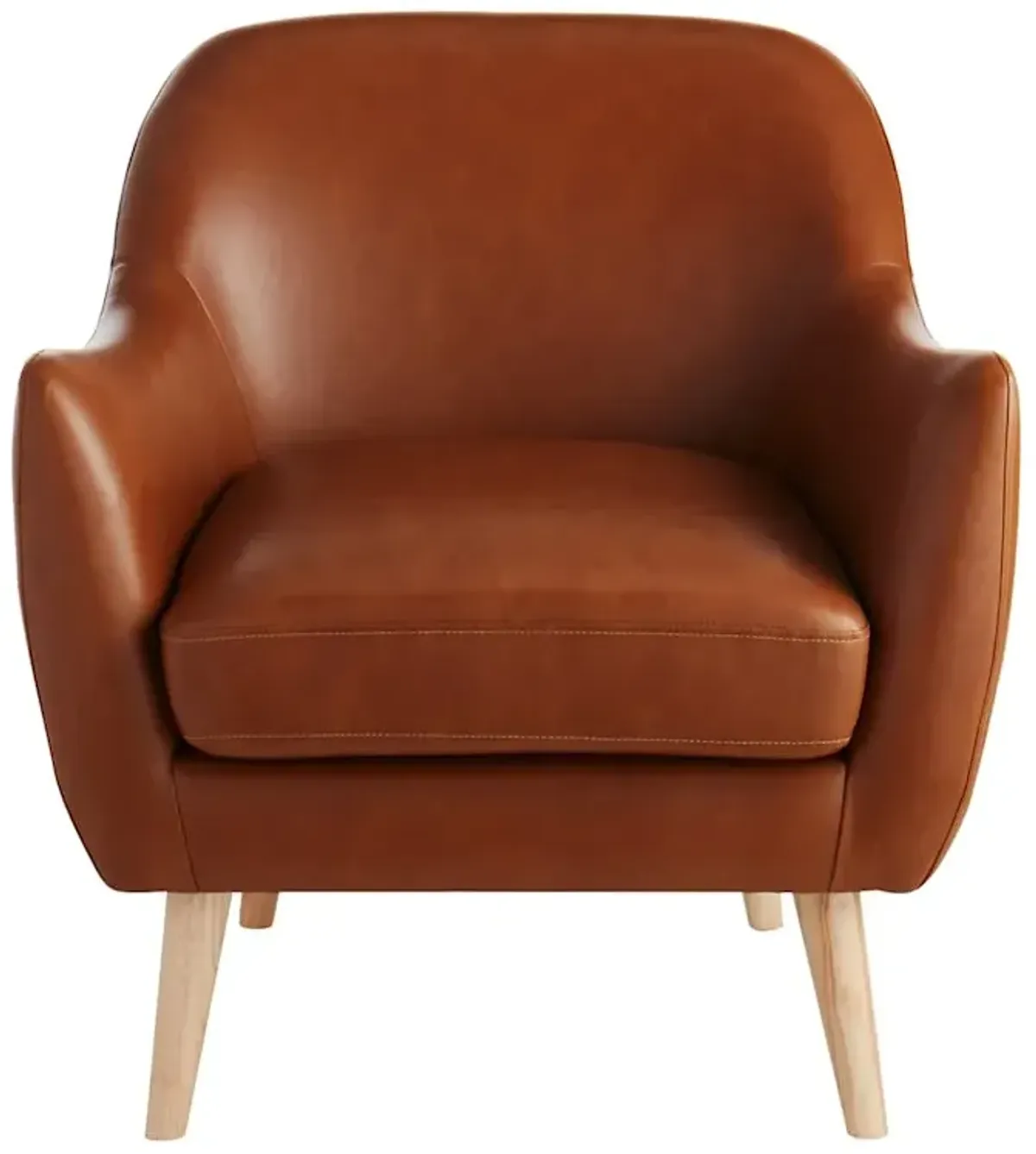 Honeybloom Braxton Faux Leather Accent Chair, Cognac